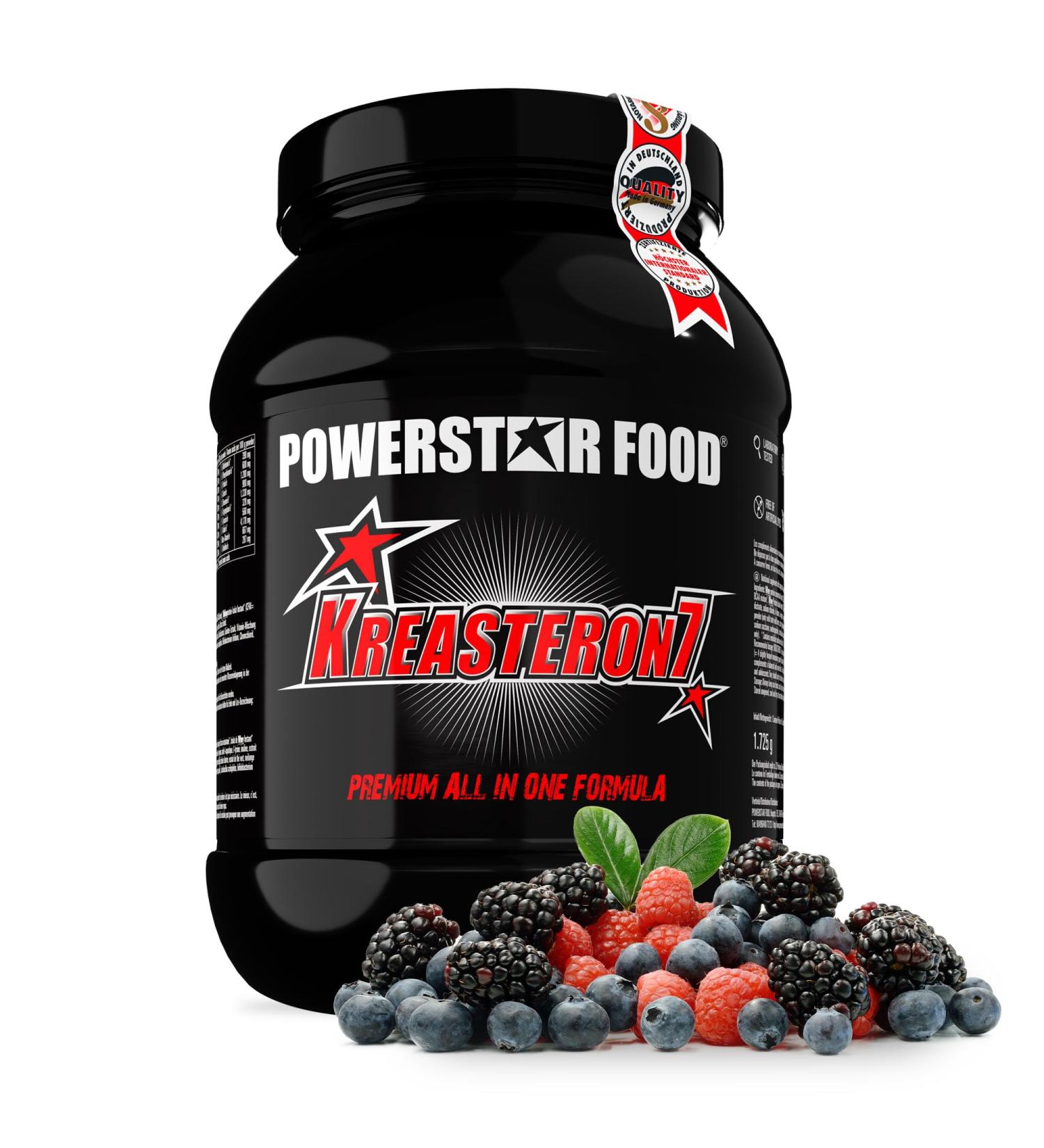 Powerstar Kreaasteron 7 - Ultimate All-in-One Supplement 1725g | 7 Nutrient Combinations for Muscle Building Endurance & Fuel | German IFS Certified | Wildberry Flavor - Buy Online on GoSupps.com