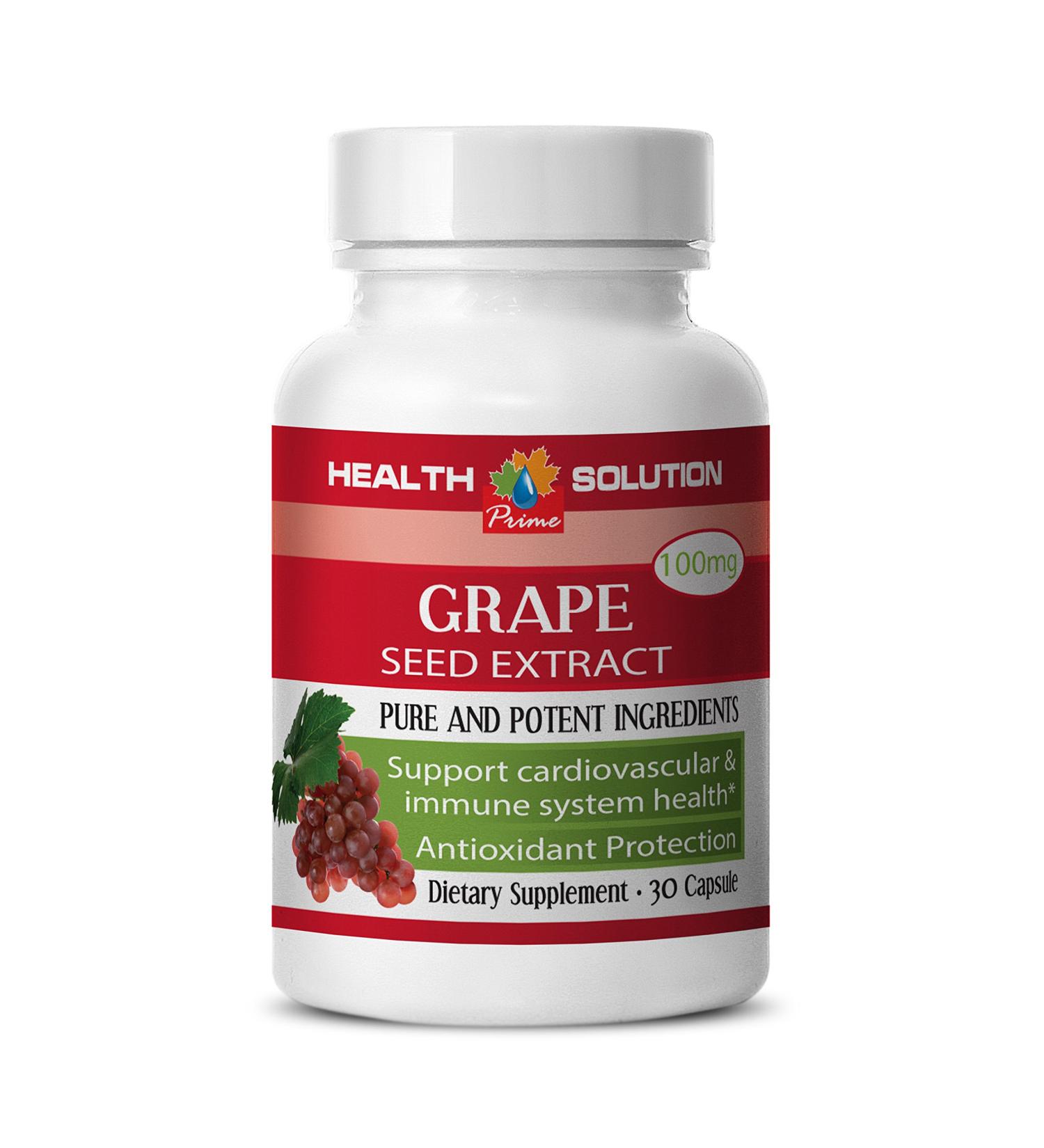 Natural Support Supplement- Grape Seed Extract - Grape Seed Rich Grape Seed Extract for Cleaning red Grape Powder Capsules red Wine Extract Supplement Immune Support Supplement 1 Bot 30 Capsules - Buy Online on GoSupps.com