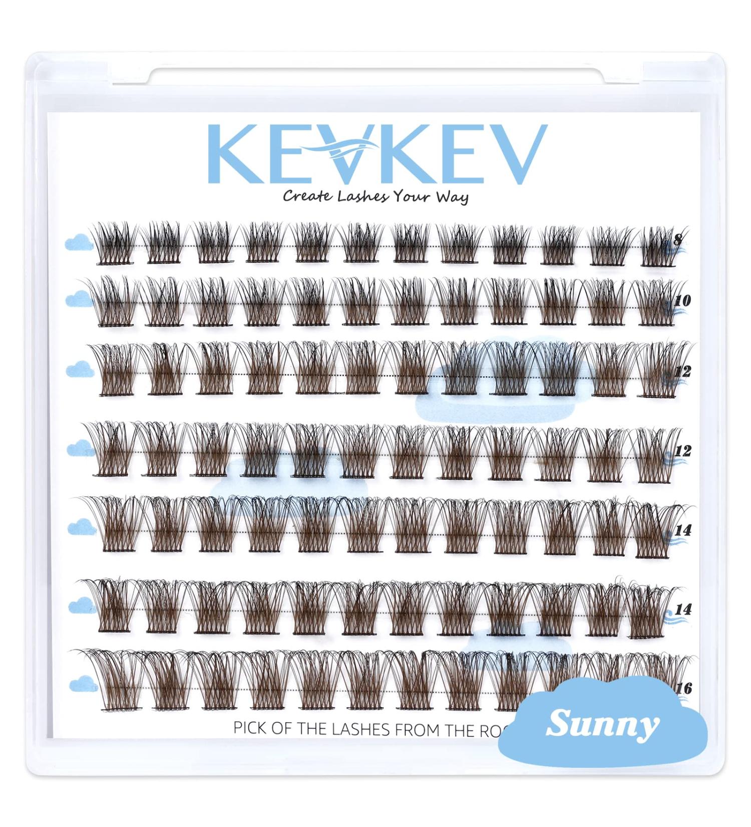 Colored Brown Lash Clusters 84 Pcs - DIY Cluster Eyelash Extensions for Natural Look - Soft and Comfortable - Sunny D-Mix (8-16mm) - Buy Online on GoSupps.com