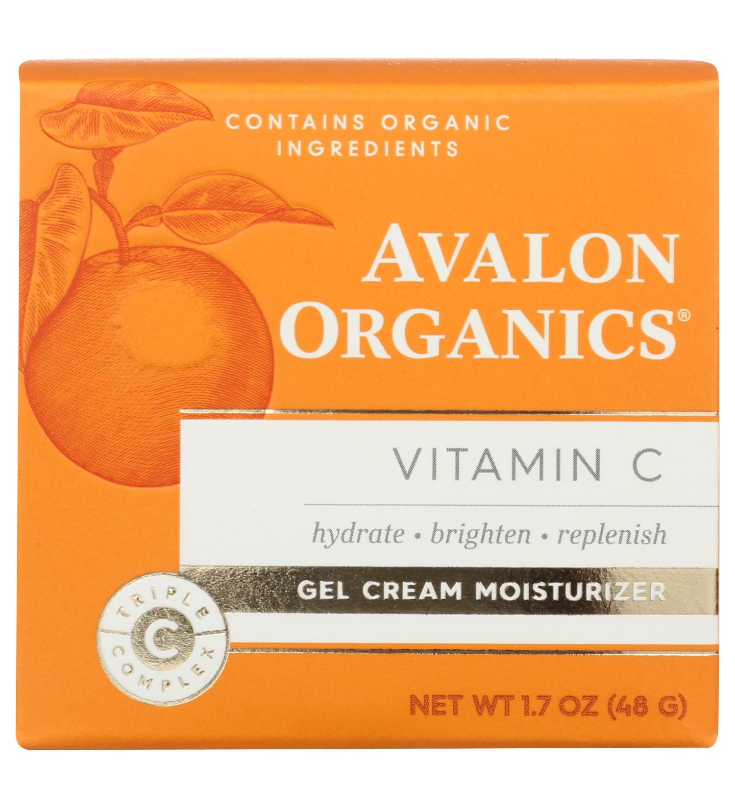 Avalon Organics Gel Cream Moisturizer Vitamin C Parabens Free Non GMO 1.7 Ounces (Pack Of 1)