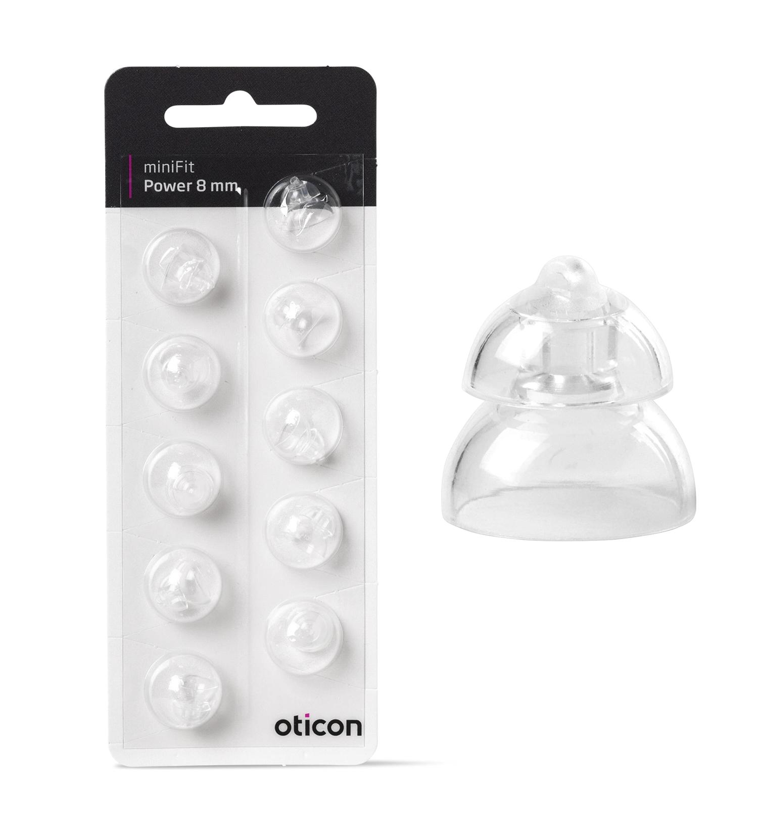 New - Oticon Power miniFit Domes 8mm 10.0 Count