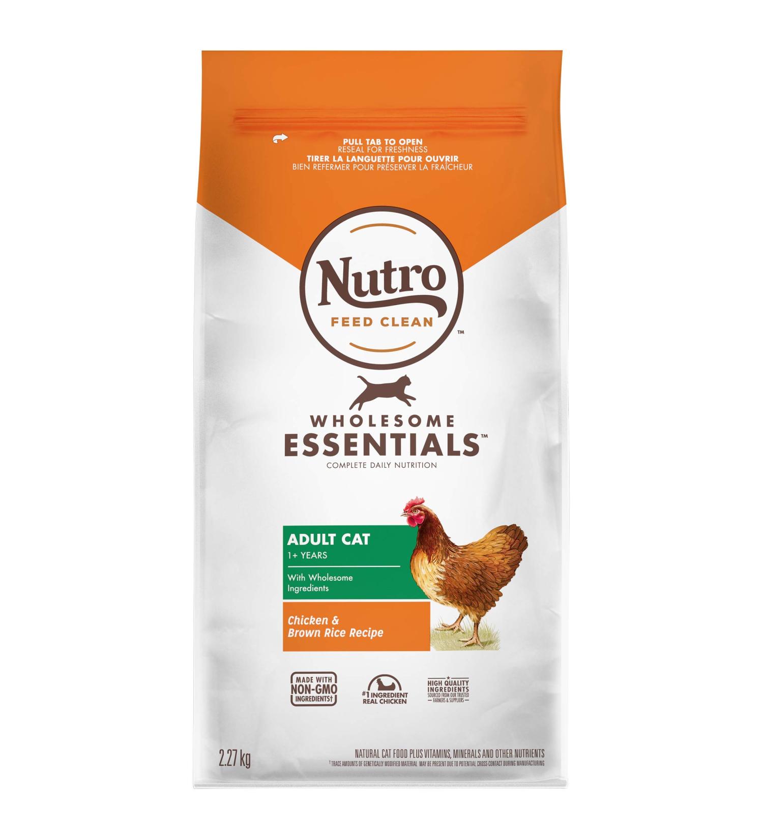 NUTRO Wholesome Essentials Adult Dry Cat Food Chicken & Brown Rice Recipe 2.27kg Bag Chicken and Brown Rice Recipe 2.27 kg (Pack of 1) - Buy Online on GoSupps.com