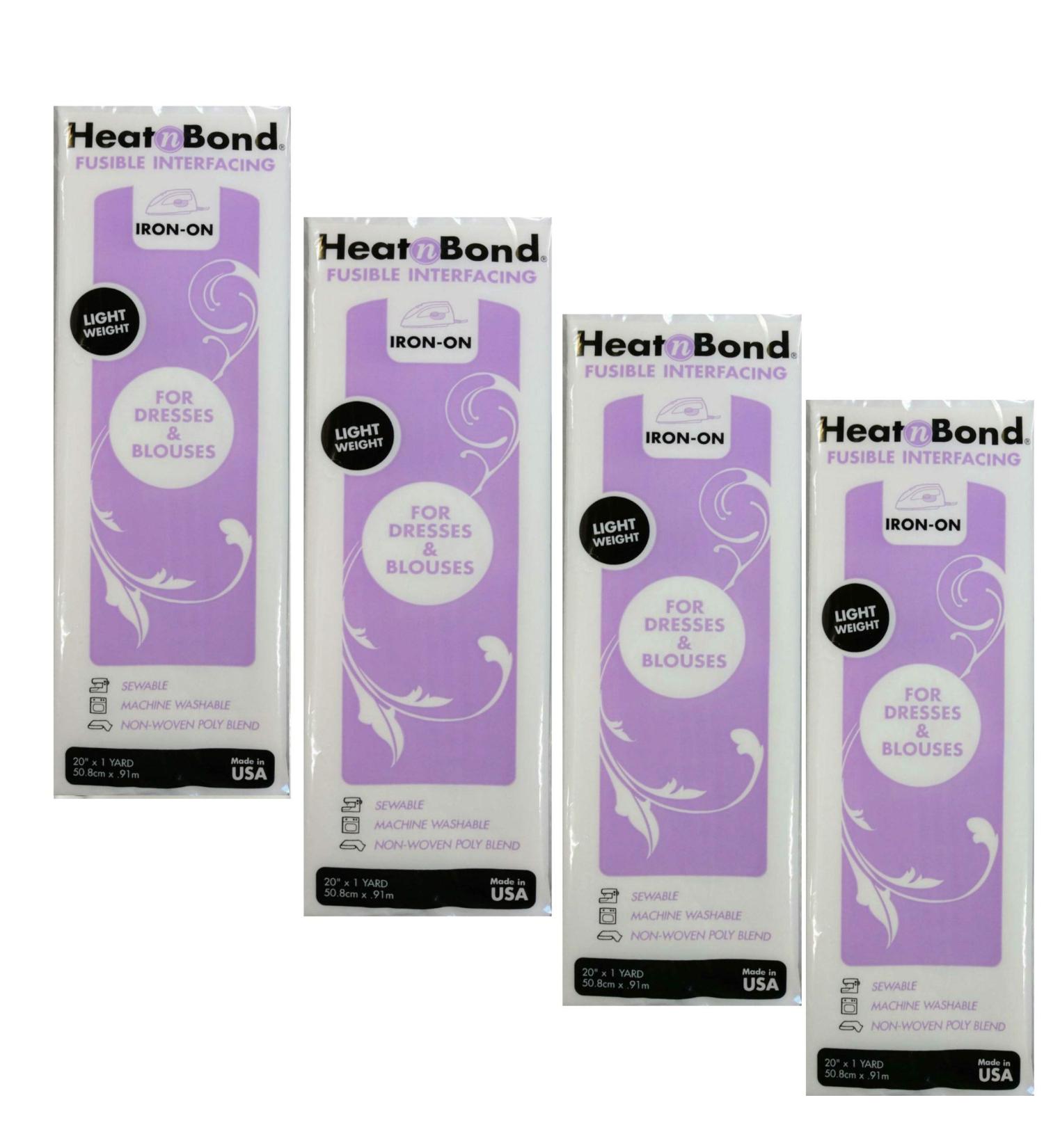 Therm O Web Thermoweb Heat N Bond Light Weight Iron On Fusible Interfacing White 20 inch x 36 inch 3336 (4-Pack)