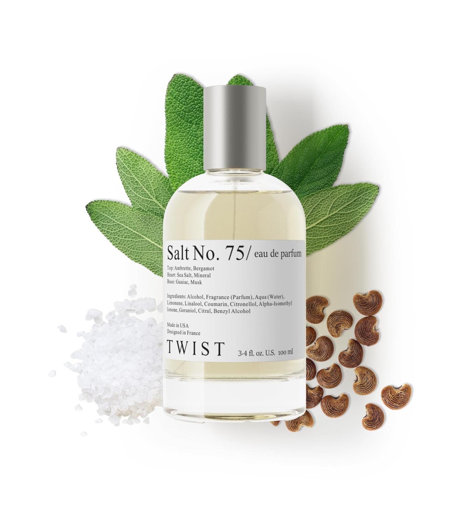 Twist Salt No. 75 - Eau De Parfum Inspired by J. Malone Wood Sage & Sea Salt Long-Lasting Perfume For Women & Men Paraben Free Vegan Clean Ingredients Unisex - Spray 100 ml | 3.4 fl. oz. Salt No. 75 - Inspired by JM Wood Sage & Sea Salt 3.4 Fl Oz (Pack of - Buy Online on GoSupps.com