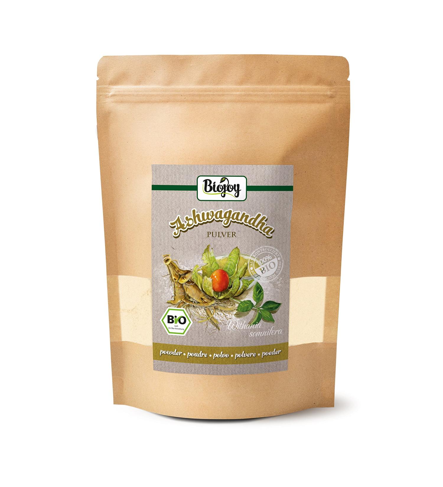 Buy Organic Ashwagandha Powder - 500g | Biojoy Indian Ginseng (Withania Somnifera) - Premium Quality for Stress Relief & Wellness - Buy Online on GoSupps.com