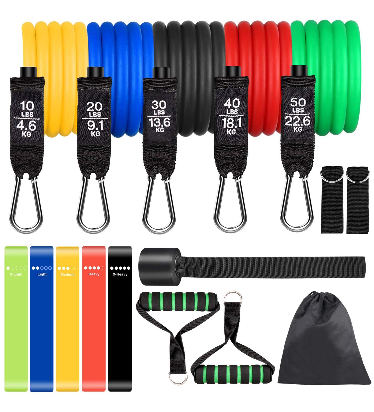 Sensyne Resistance Bands Set 16PCS Exercise Band for Working Out Up to 150 lbs for Indoor and Outdoor Sports Fitness Suspension Speed Strength Baseball Softball Training Home Gym Yoga - Buy Online on GoSupps.com
