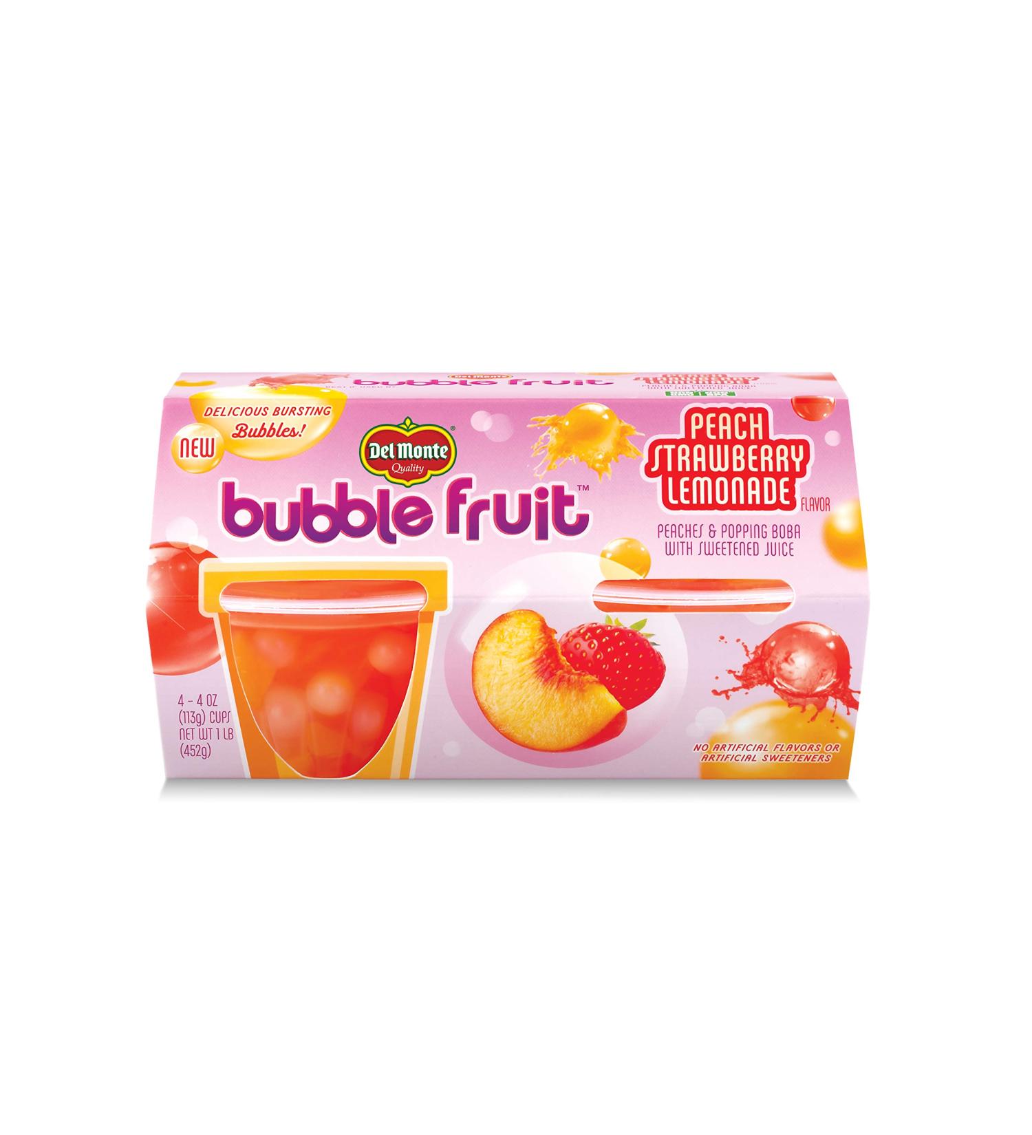 Del Monte Bubble Fruit Peach Strawberry Lemonade Snack Cup 4oz (Pack of 4) - Buy Online on GoSupps.com