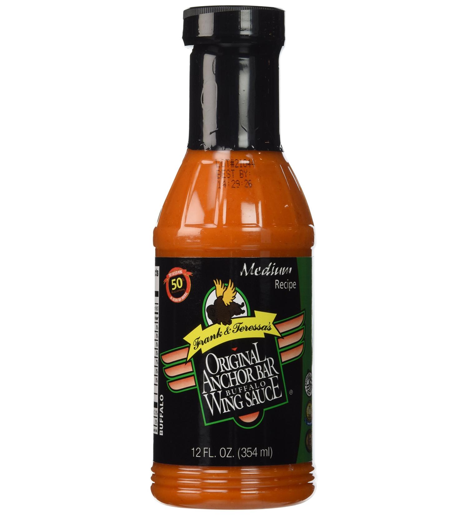Anchor Bar Buffalo Wing Sauce Medium Recipe 12oz (Pack of 2) - Authentic Buffalo Wing Sauce 12fl oz - Buy Online on GoSupps.com