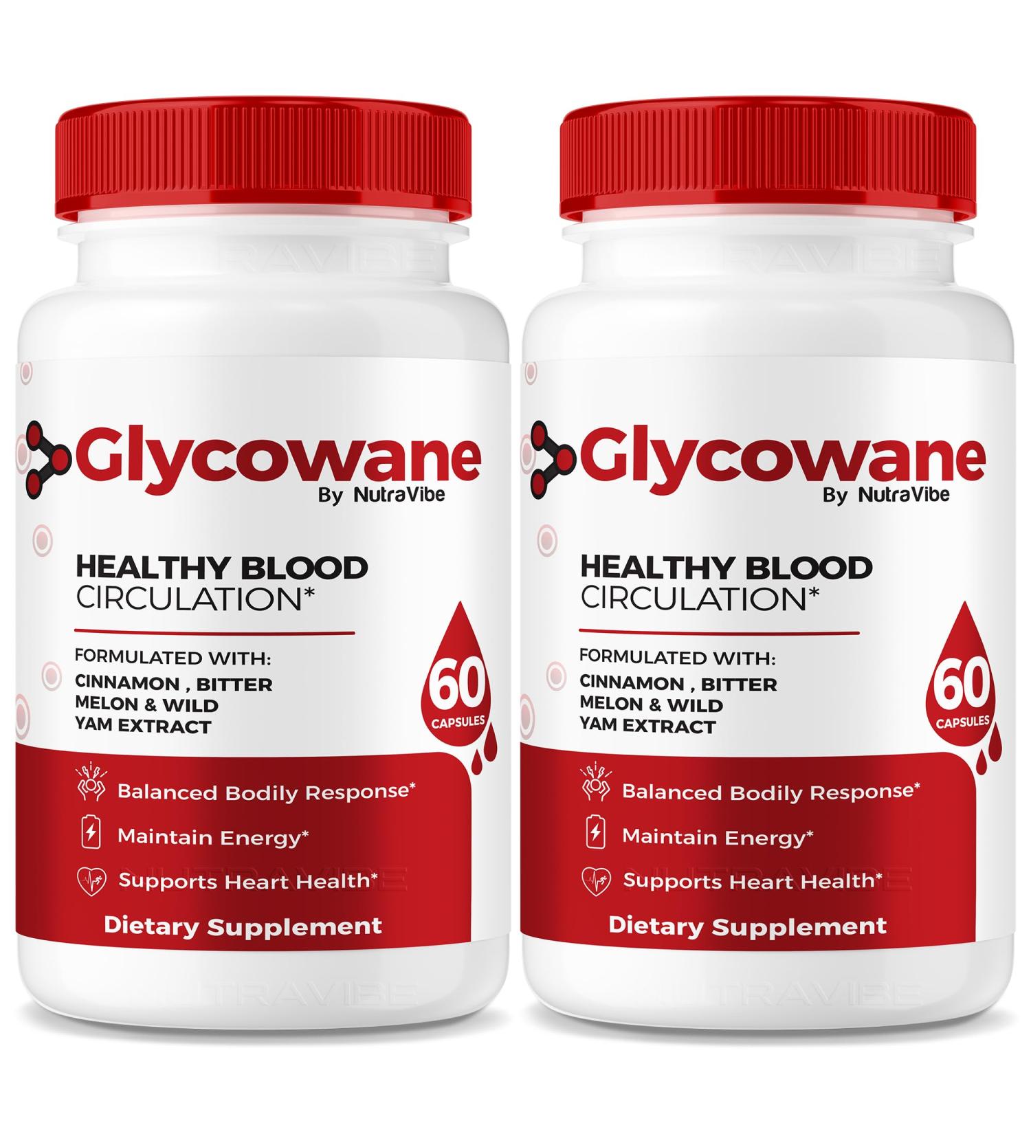 (2 Pack) Glycowan Blood Support Pills Official Glycowane Capsules Glyco Wan Advanced and Balanced Fomula with Powerful Ingredients (120 Capsules) - Buy Online on GoSupps.com