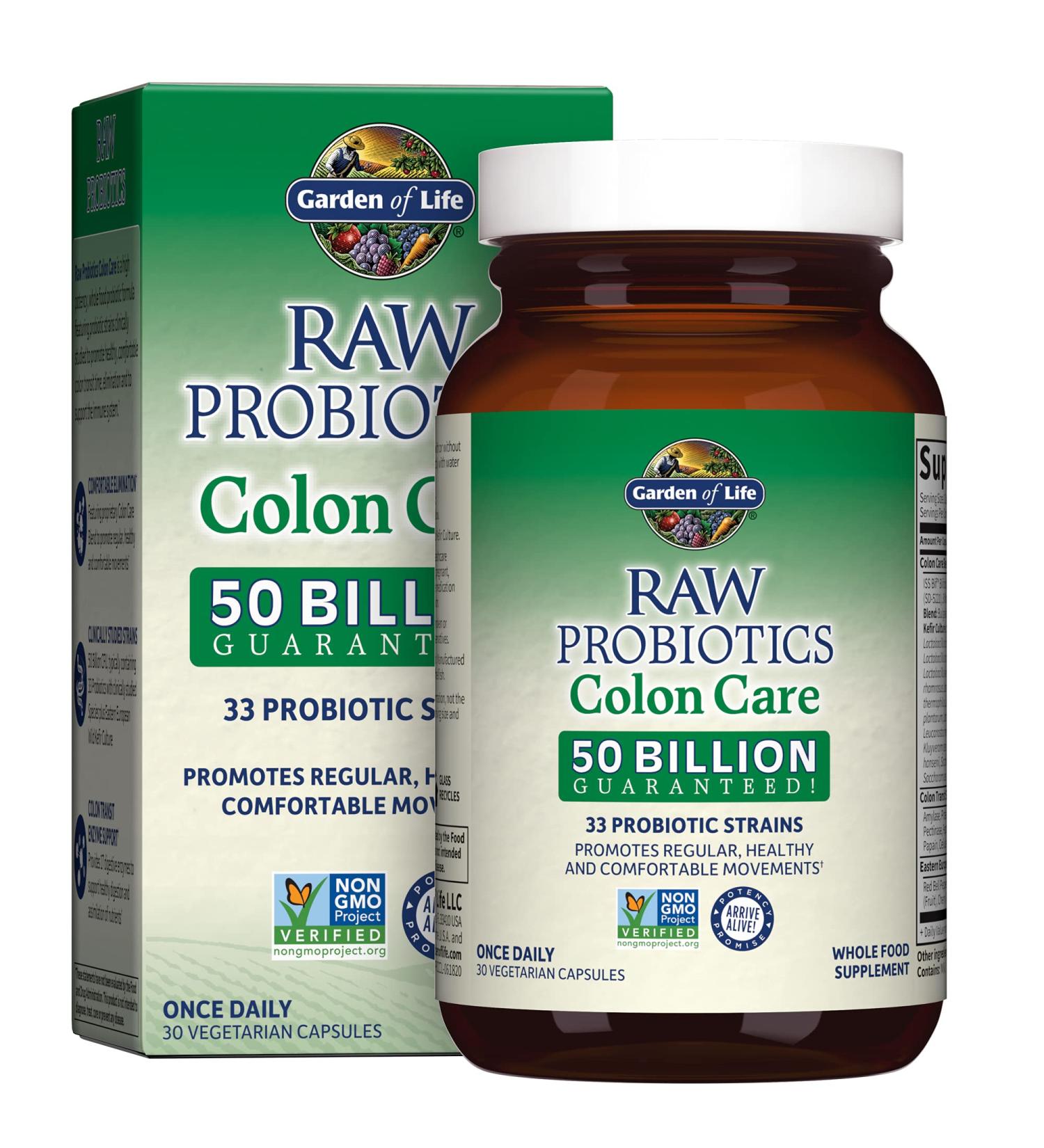 Garden of Life RAW Probiotics Colon Care - 30 Vegetarian Capsules for Digestive Health - Buy Online on GoSupps.com