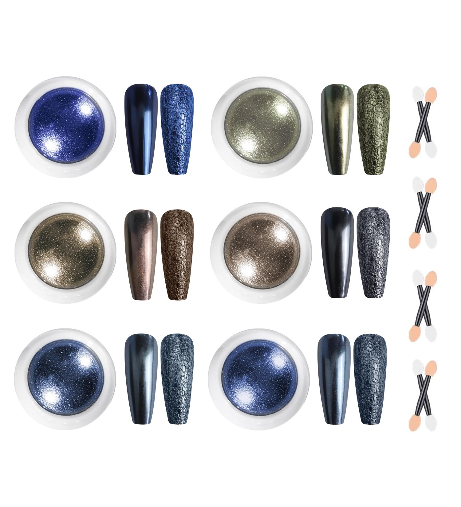 Bishengyf Chrome Nail Powder - Super Mirror Effect | Upgraded Metallic Nail Pigments for Art & Design | High Capacity 2g Blue - Buy Online on GoSupps.com