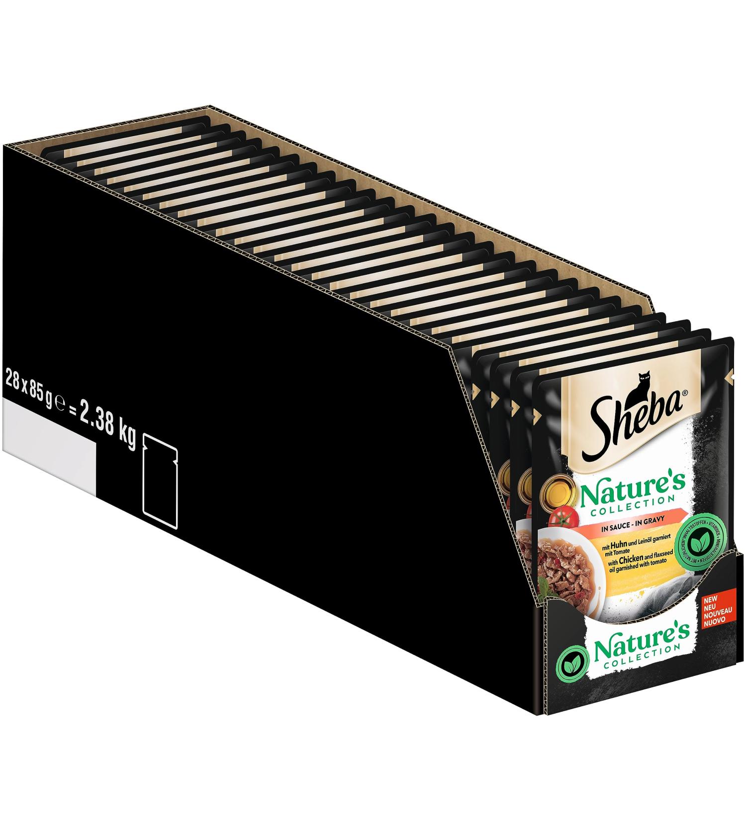 SHEBA Natures Collection in Sauce - Premium Wet Cat Food with Chicken - 28 x 85g Portion Bags - Ideal for International Shipping - Buy Online on GoSupps.com