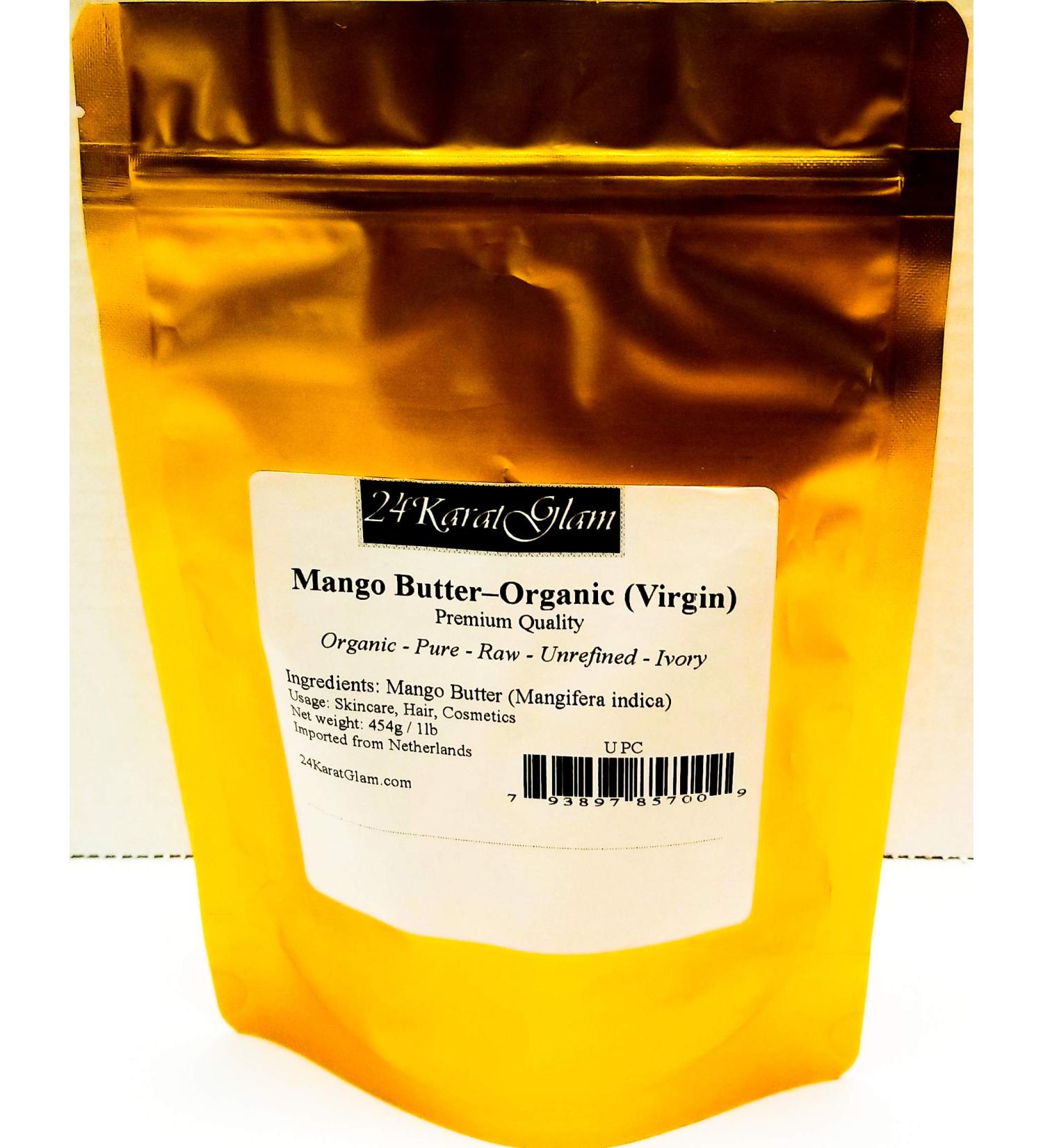 Mango Butter Organic (Virgin) 16 oz / 454g Premium Quality Organic - Pure - Raw - Unrefined - Ivory (16 oz / 454g)