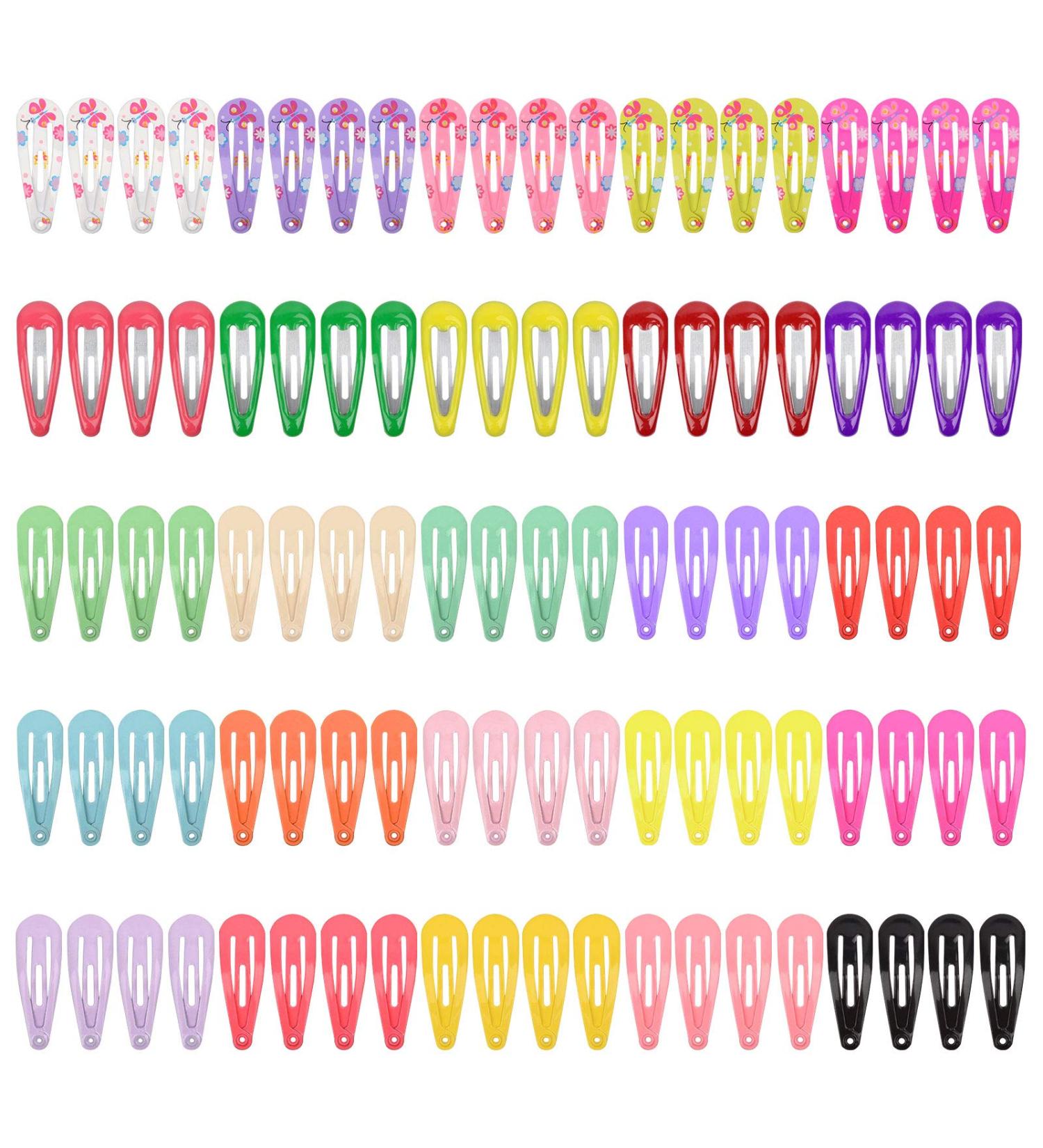 100 Pcs Mini Snap Hair Clips for Little Girls | 1 Inch Metal Barrettes for Toddlers | Kids Hair Accessories in Multicolor - Buy Online on GoSupps.com