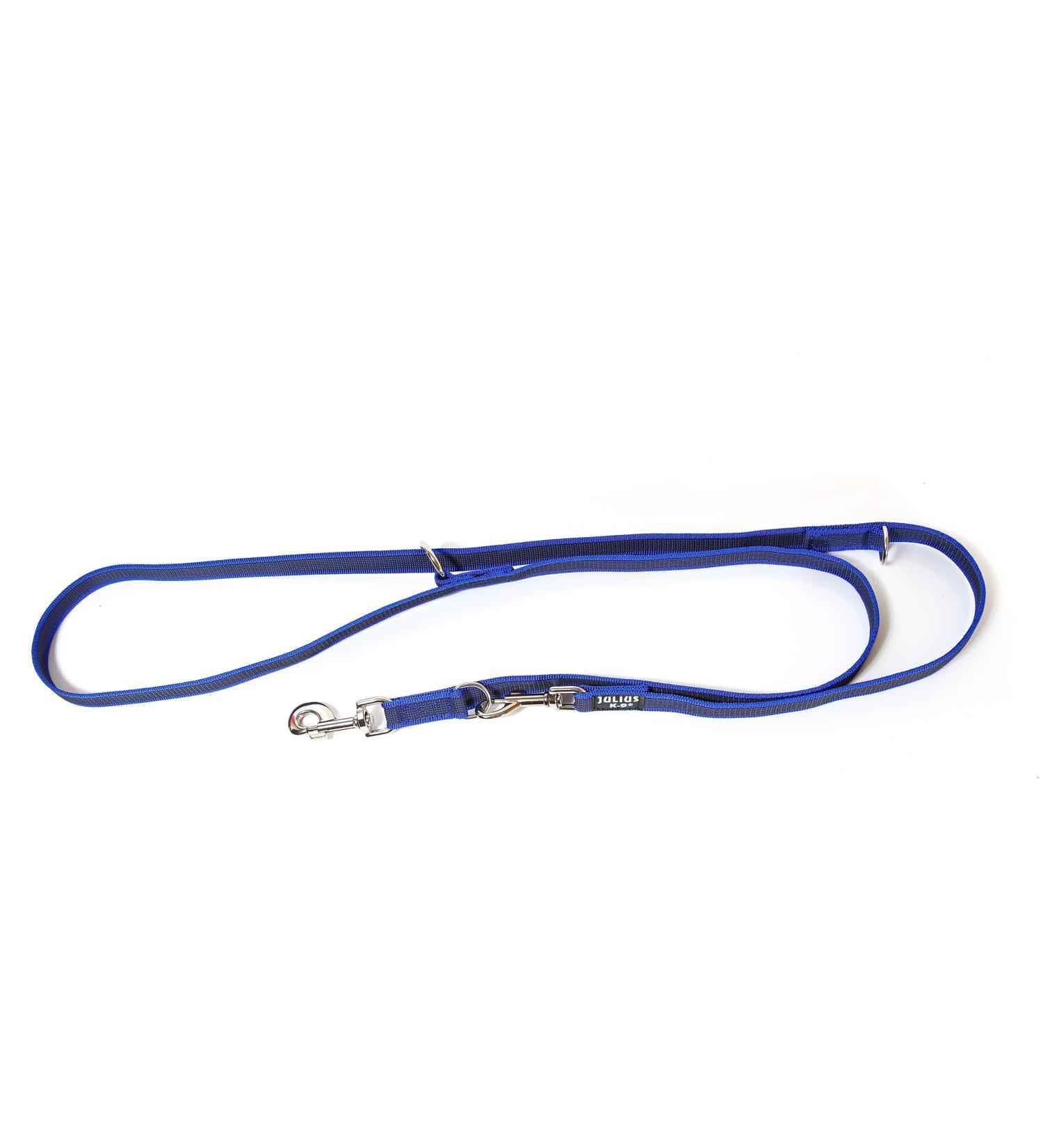 IDC Color & Gray adjustable leash with double snap hook 20 mm x 2.2 m blue-grey Blue-grey 20 mm x 2.2 m