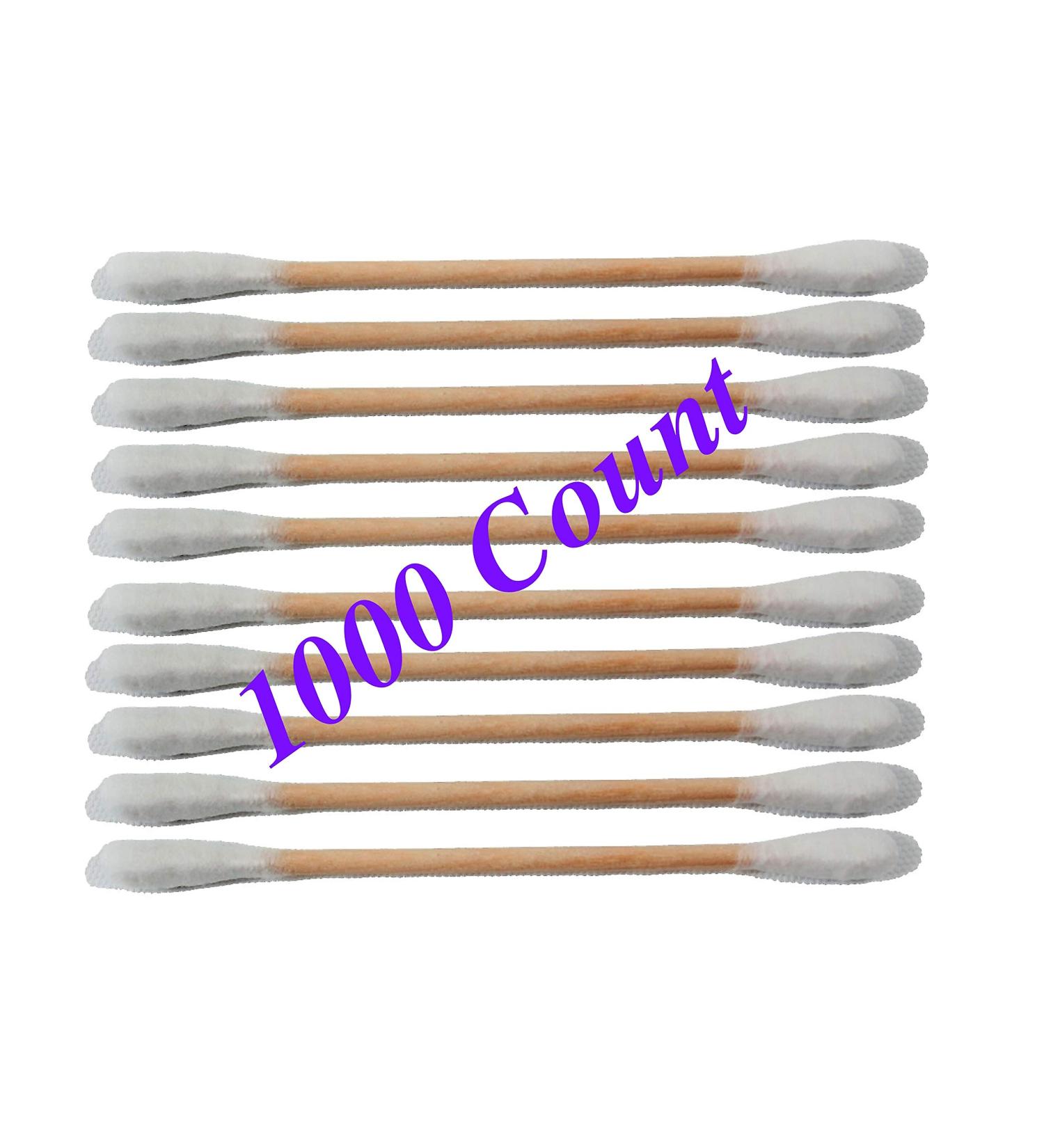 1000 Cotton Swabs on Wooden Sticks 100% Cotton Eco-Friendly Perfect for Personal Care | Shop Now! - Buy Online on GoSupps.com