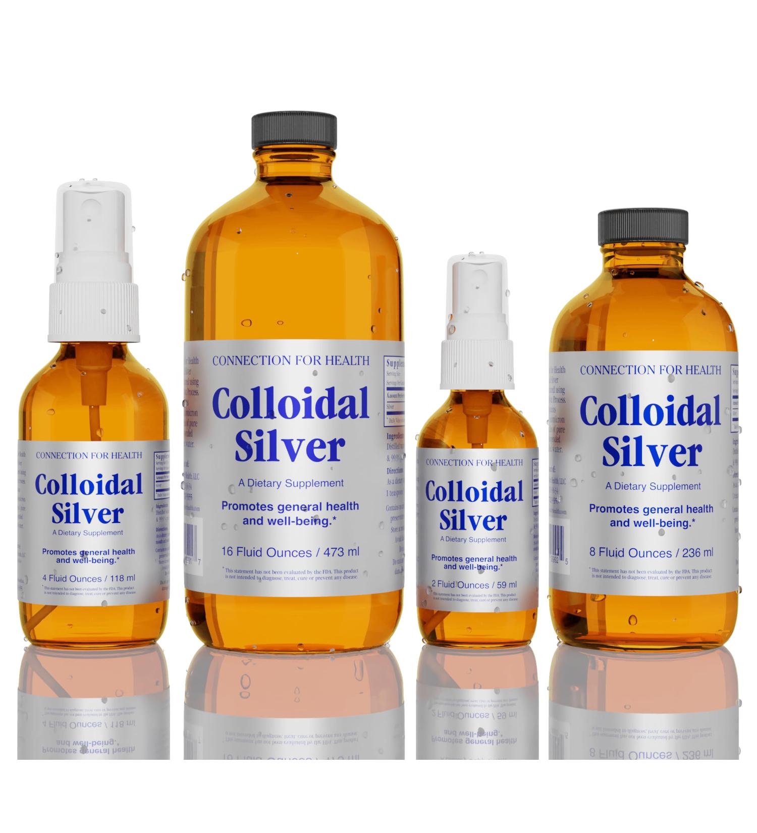 Connection for Health Colloidal Silver - 10 PPM - 16 oz / 8 oz / 4 oz / 2 oz - Immune Support - Buy Online on GoSupps.com