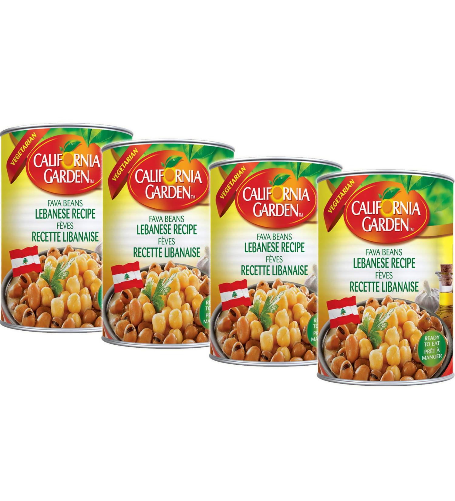 California Garden Fava Beans Lebanese Recipe 450g - Pack of 4 Cans - Buy Online on GoSupps.com