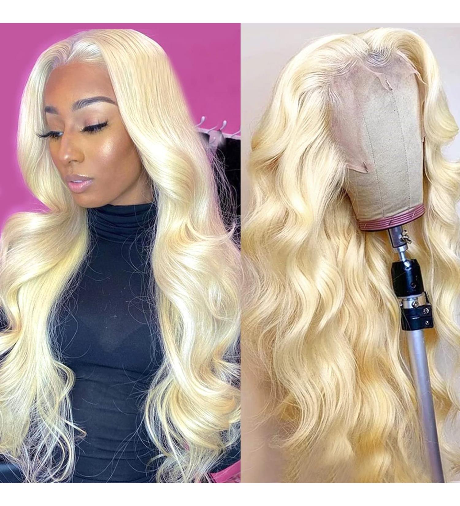 613 Blonde Lace Front Wig 10a Brazilian Body Wave HD Transparent Lace Wig - 20 inch - Buy Online on GoSupps.com