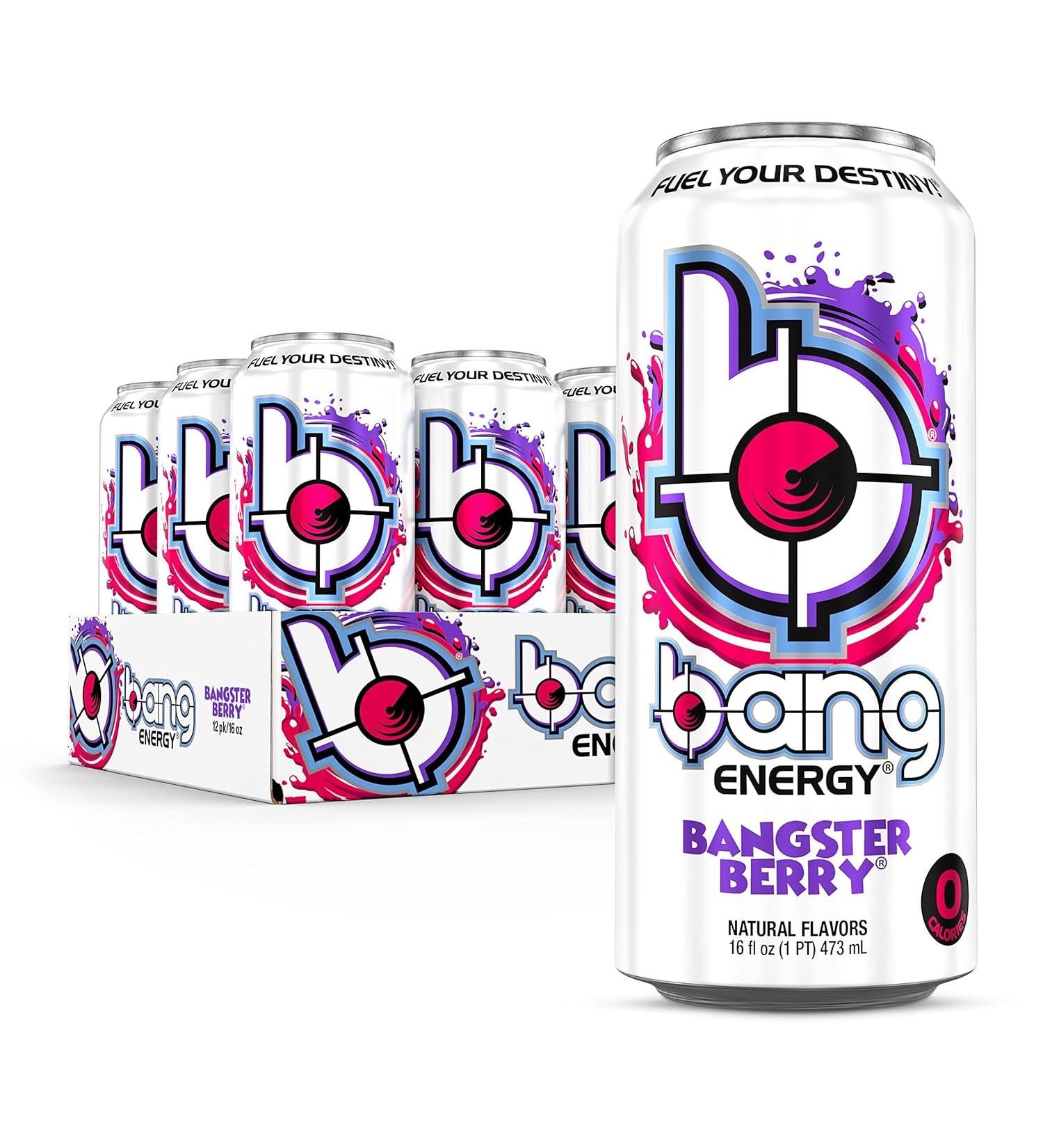 Bang Energy Bangster Berry Sugar-Free Energy Drink - 16 Oz - Pack of 12 - Buy Online on GoSupps.com