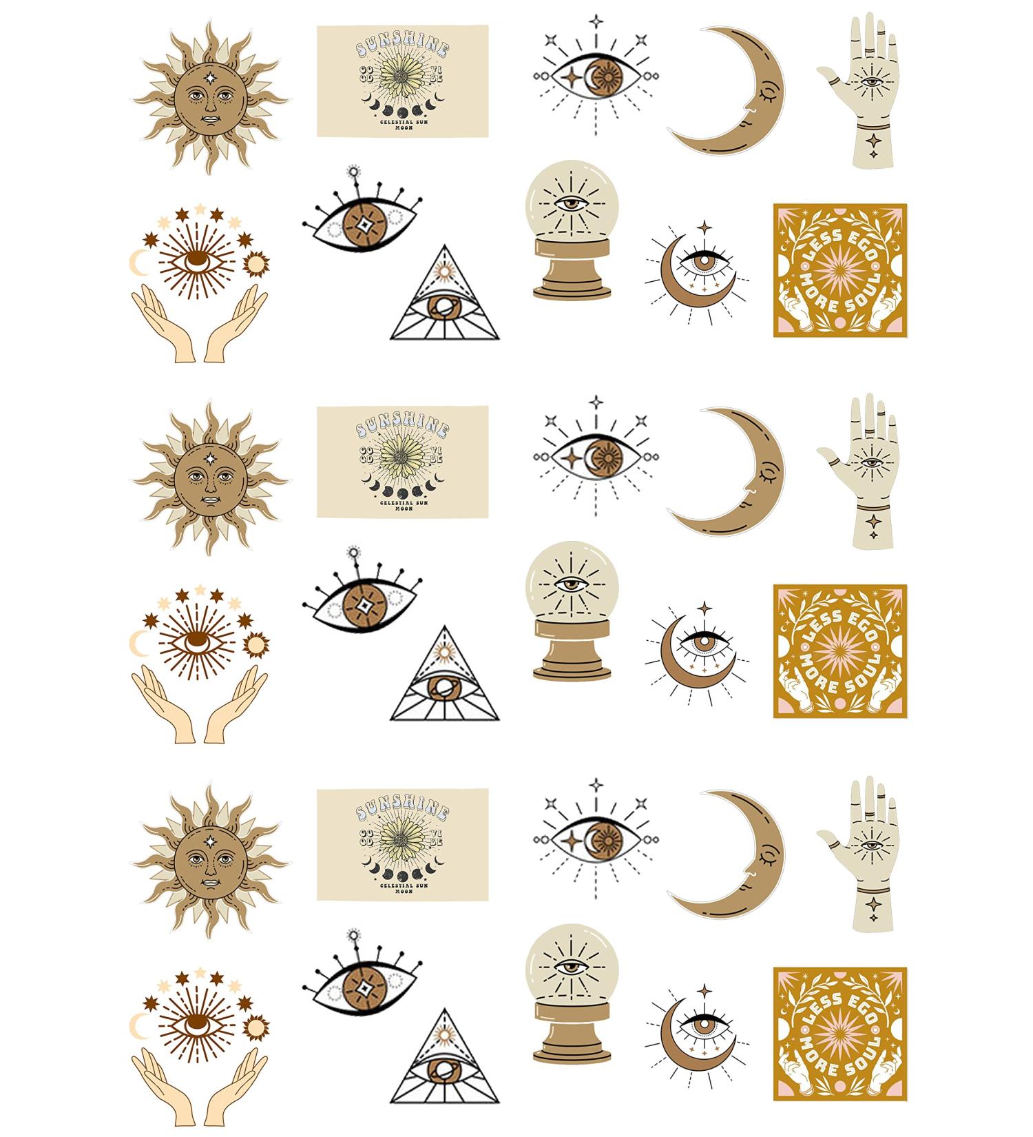 33 Stand Up CELESTIAL/BOHEMIAN Themed Edible Wafer Paper Cake Toppers Decorations - Buy Online on GoSupps.com