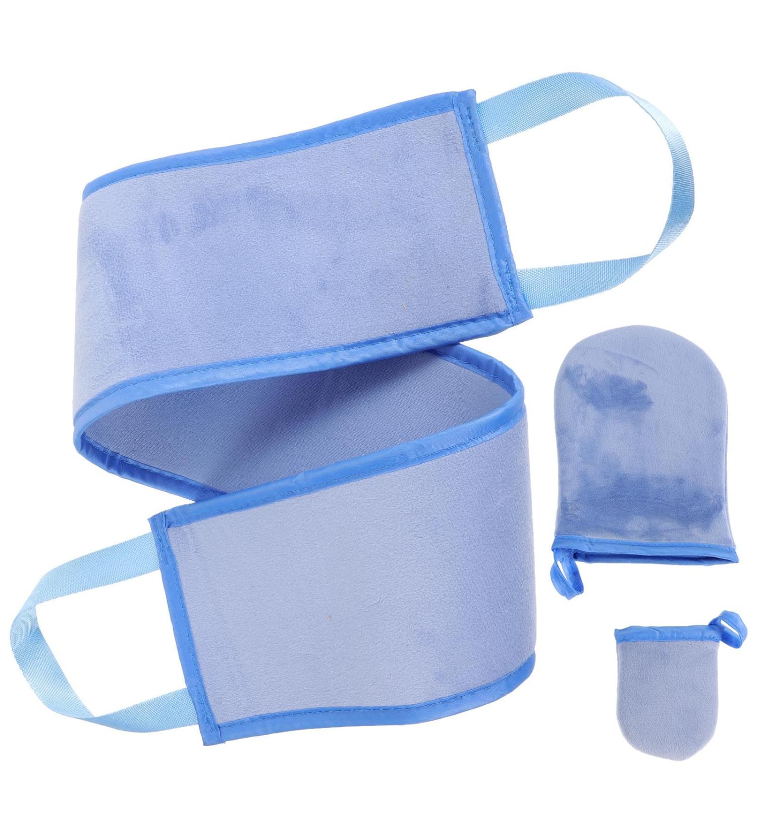 ARTIBETTER Moufles sans Doigts Bleu Bande Dorsale Moufles Doigts et en Tissu Pelucheux Kit Pratique pour Autobronzant Lotion Soin Peau Adultes et Femmes - Buy Online on GoSupps.com