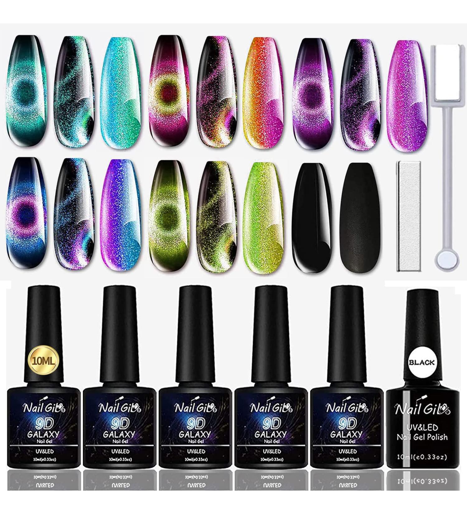 Cat Eye Gel Nail Polish Kit | 9D Holographic Chameleon Galaxy Gel | NAILGIL A-9D Cat Eye - Buy Online on GoSupps.com