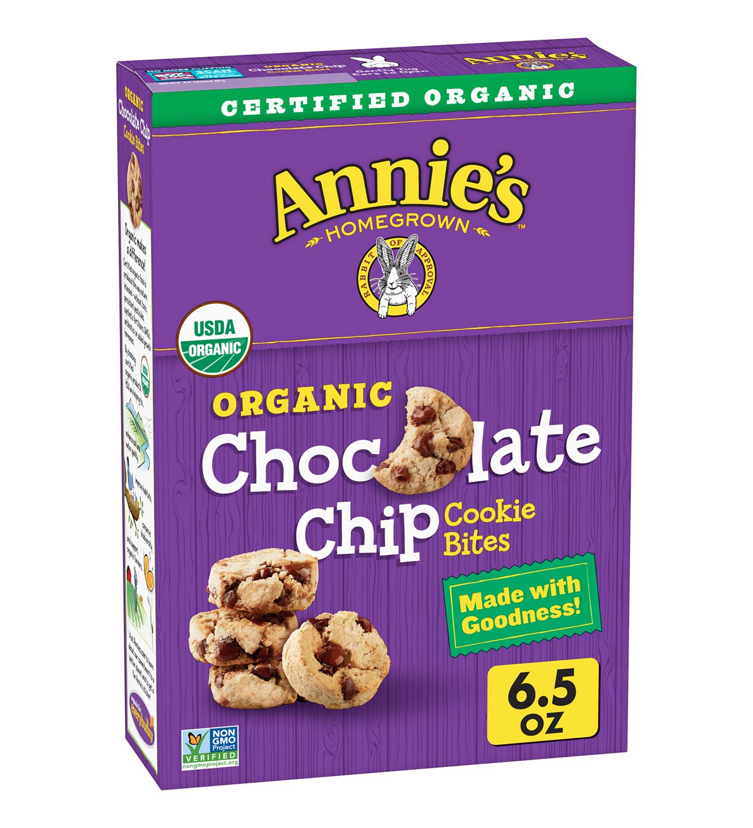 Annie's Organic Chocolate Chip Cookie Bites - 6.5 oz Box | 100% Natural, Delicious Snack - Buy Online on GoSupps.com