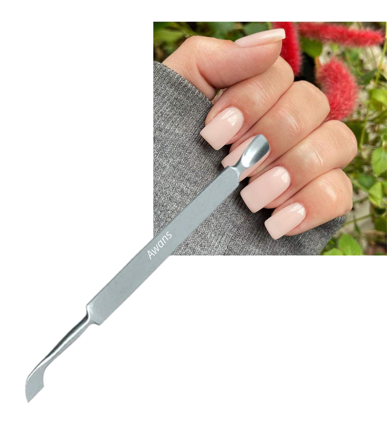 Awans New Cuticle Pusher Stainless Steel Double end Manicure Pedicure Nails Cleaner Cuticle Remover - Buy Online on GoSupps.com