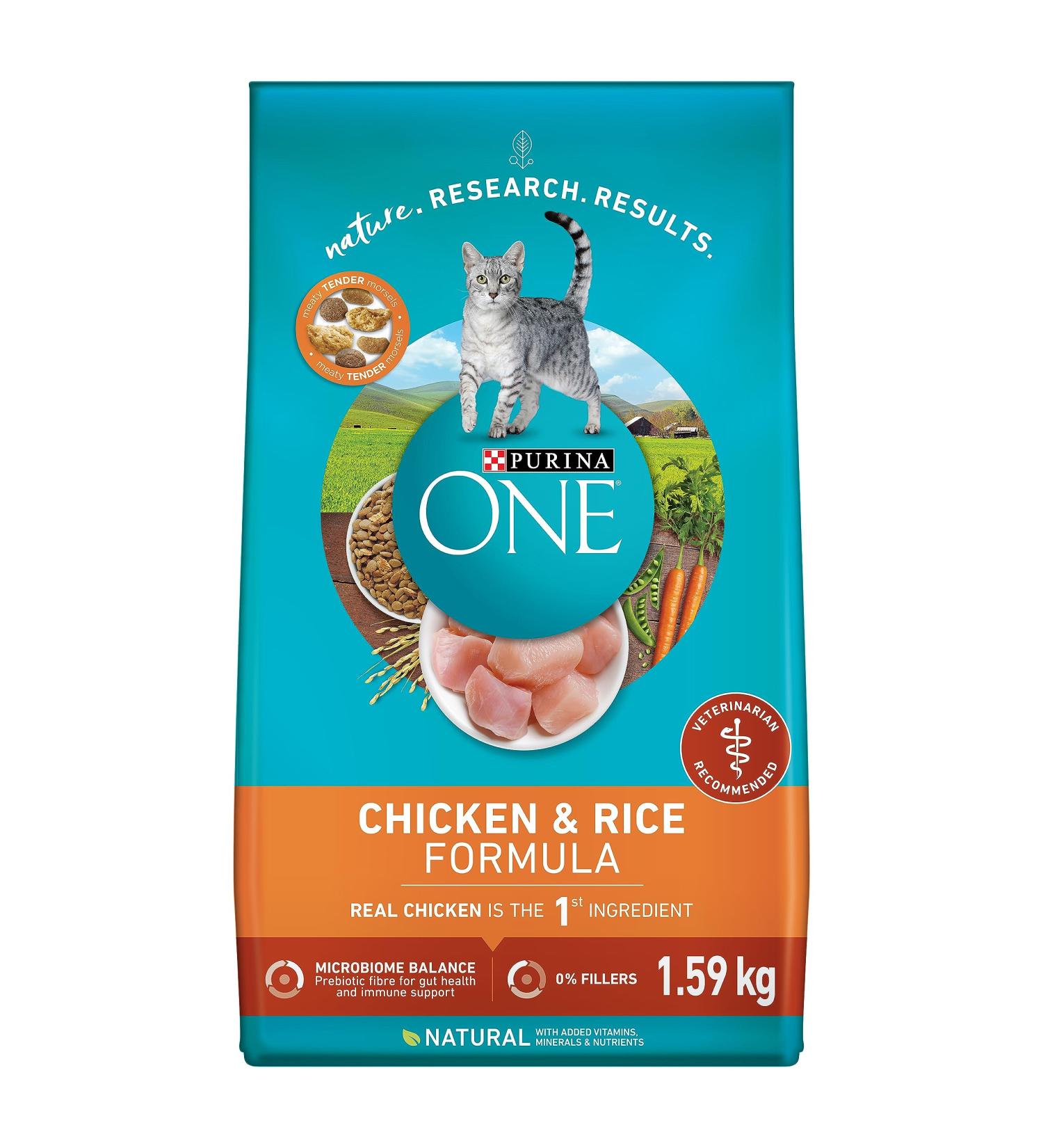 Purina ONE Dry Cat Food Chicken & Rice Formula - 1.59 kg Bag 1.59 kg (Pack of 1) Cat Food - Buy Online on GoSupps.com