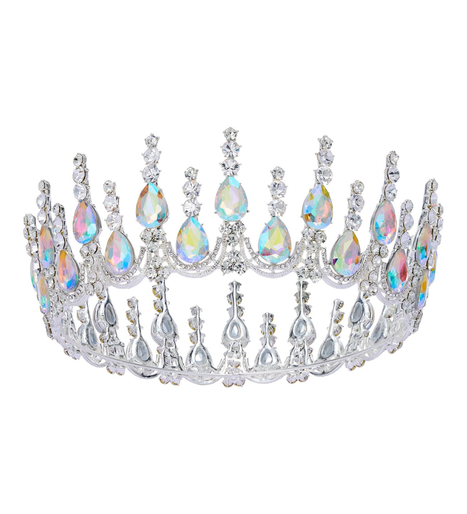 SWEETV Queen Crown for Women - Wedding Tiara for Bride, Princess Tiara for Quinceanera, Pageant Crown Crystal Diadem Headpiece for Birthday Prom - Silver+Multicolored - Buy Online on GoSupps.com