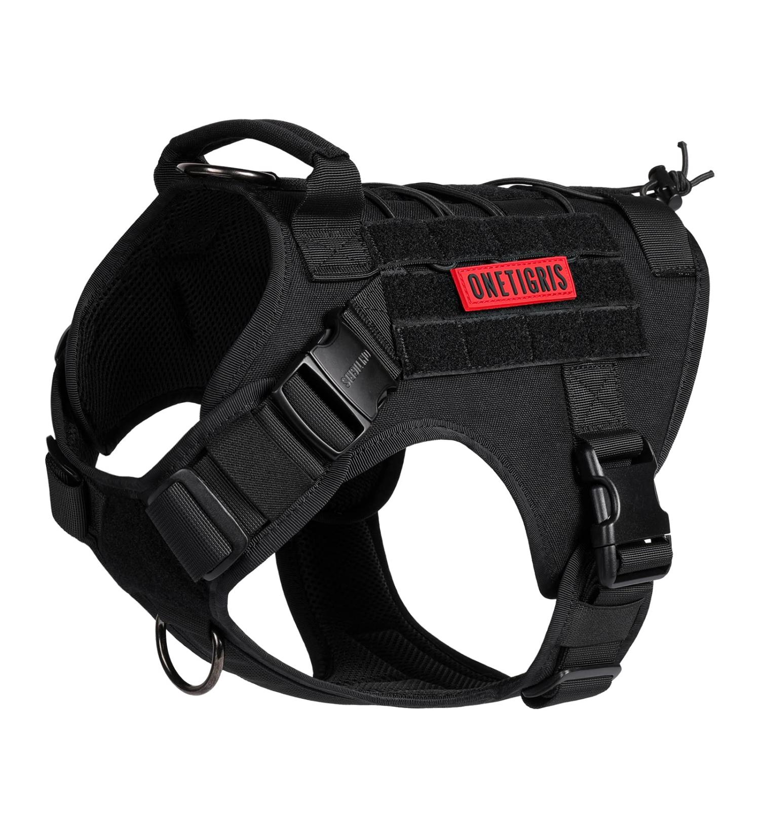 OneTigris Fire Watcher 2.0 Molle Dog Harness with Handle & Metal Buckle - Black | Durable Adjustable International Shipping - Buy Online on GoSupps.com