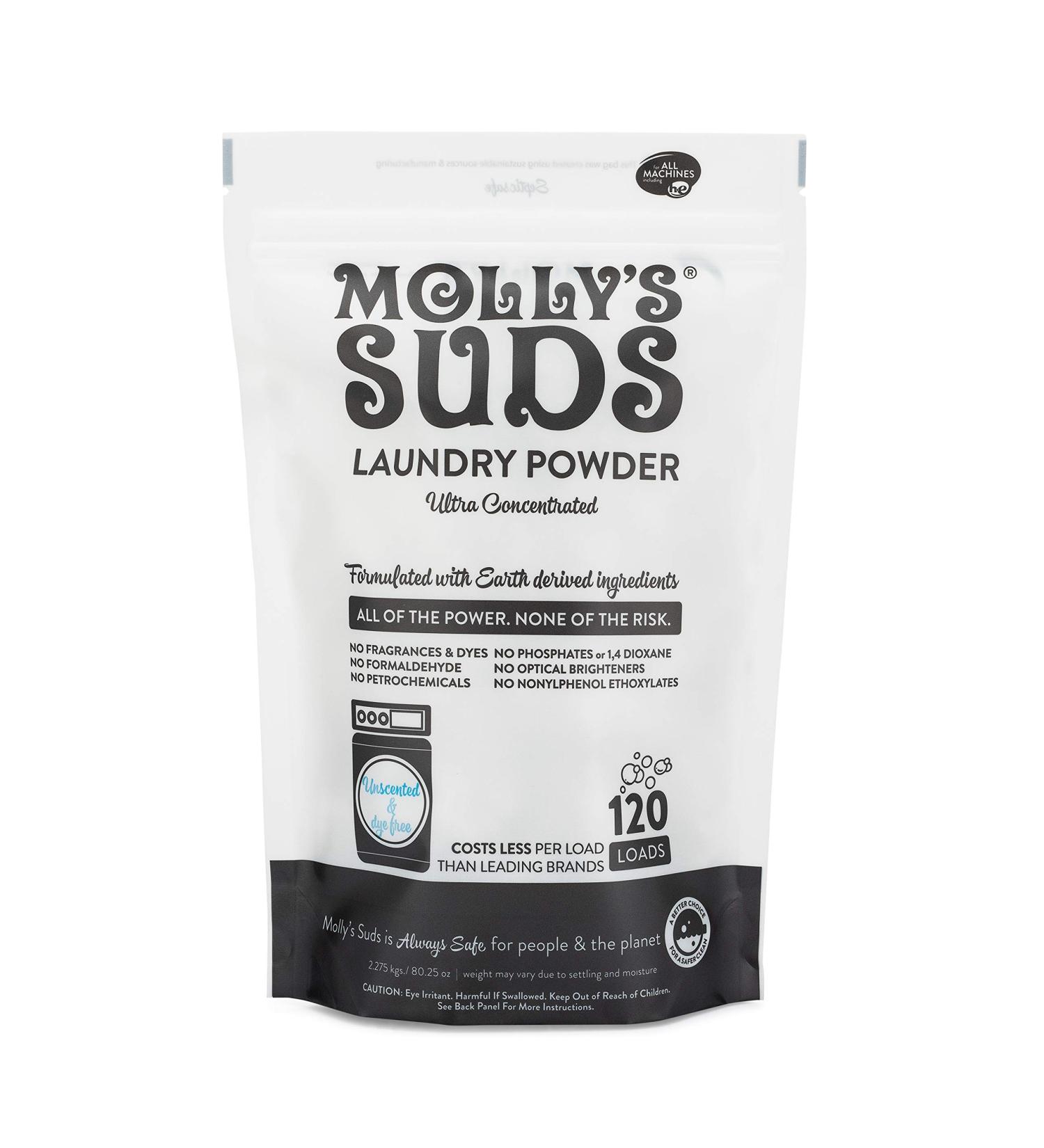 Molly's Suds Original Laundry Detergent Powder - Natural & Organic Unscented Washing Detergent - 120 Loads - Buy Online on GoSupps.com