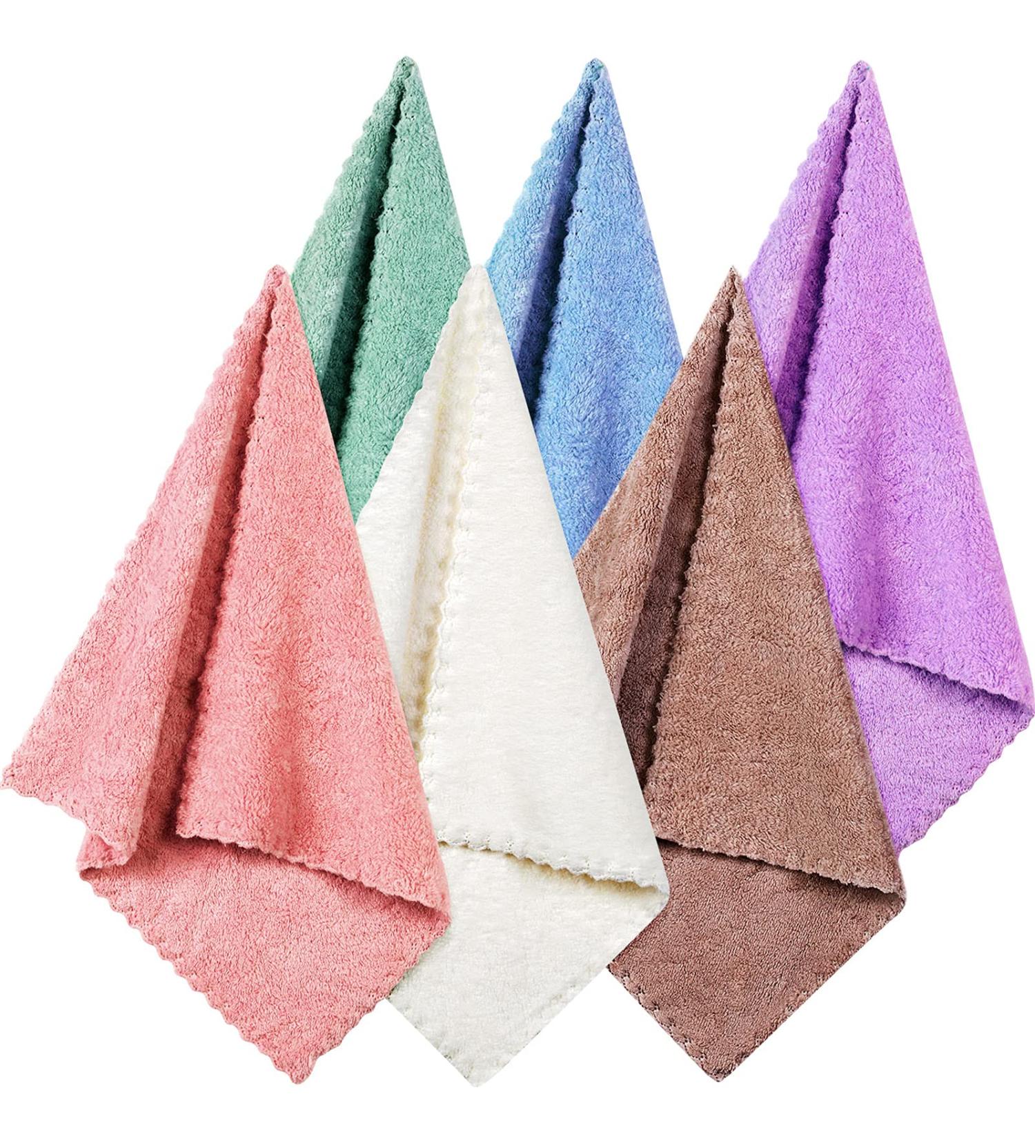 Soft Microfiber Face Cloths - 12 x 12 Inch, 6 Pack - Facial Cleansing Towels for Gentle Cleansing - Buy Online on GoSupps.com