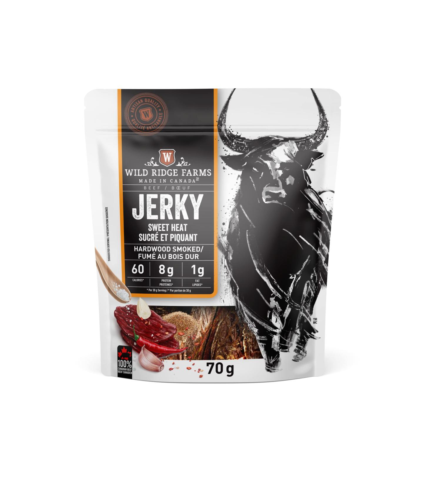 Wild Ridge Farms Jerky Sweet Heat Hardwood Smoked Made in Canada - Buy Online on GoSupps.com