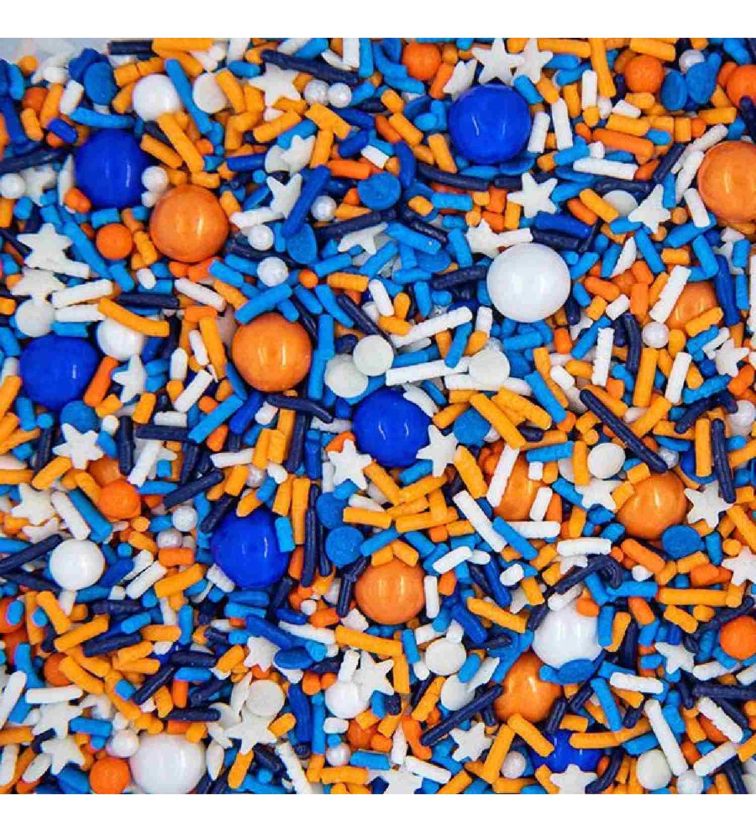 Fancy Orange and Blue Edible Sprinkles for Cake & Cupcake Decorating - Ice Cream Toppings - Foam Pit Safe - Buy Online on GoSupps.com