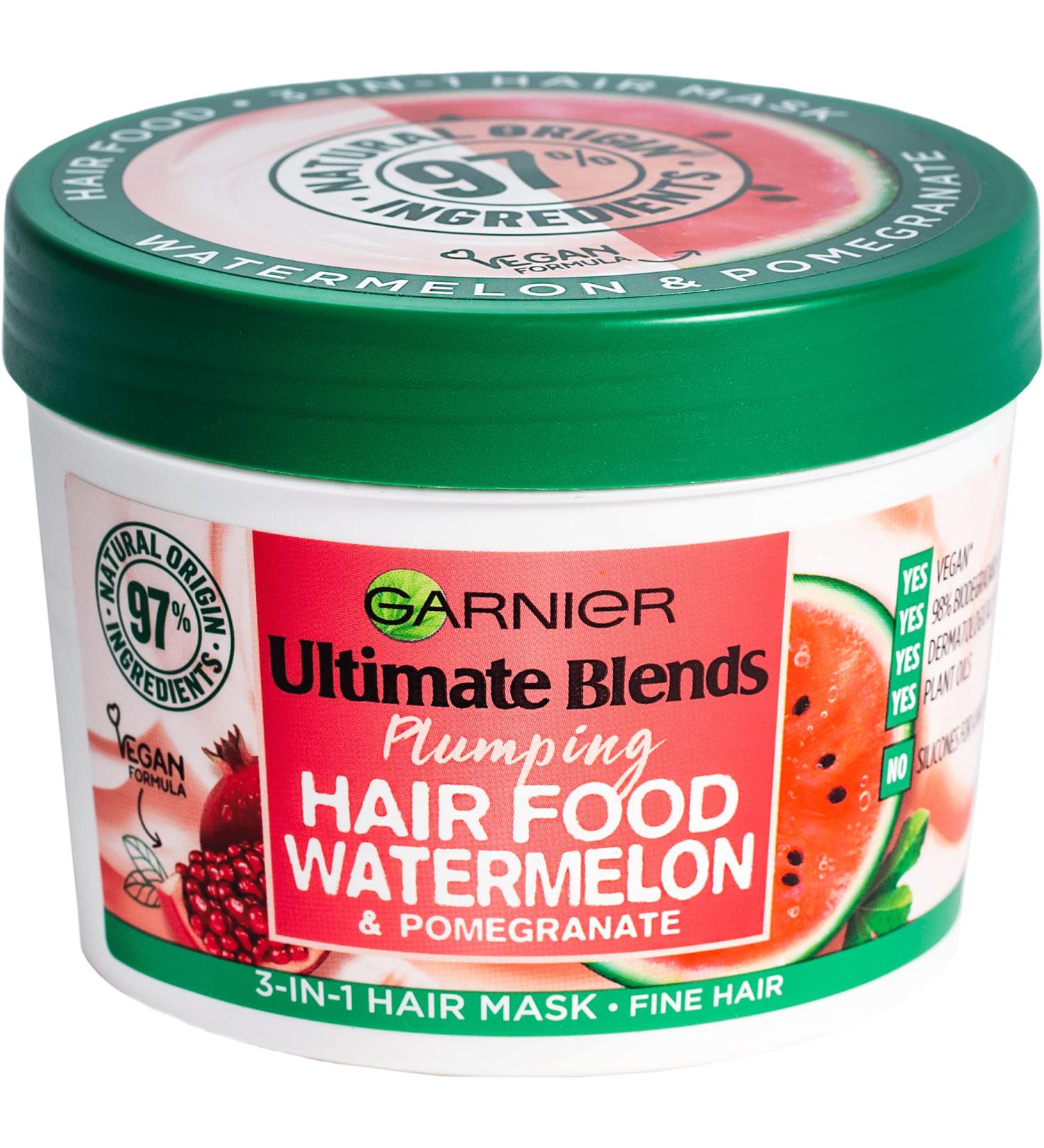 Garnier Ultimate Blends Plumping Hair Food Watermelon 3-In-1 Fine Hair Mask 390ml - Buy Online on GoSupps.com