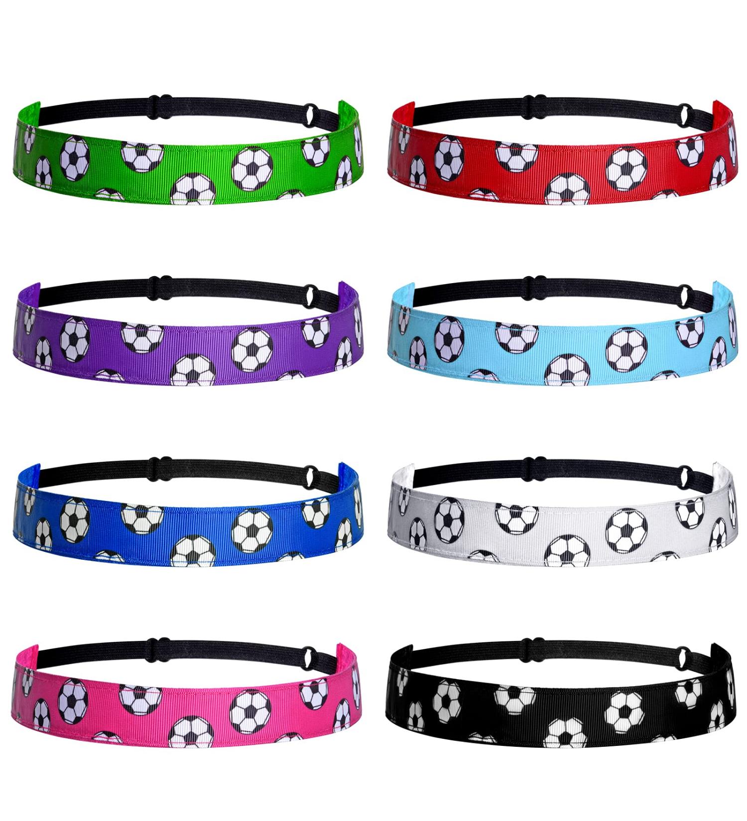 SUMERSHA Soccer Headbands for Girls & Women - Non-Slip & Adjustable Sports Hair Accessories (8 Pack) - Buy Online on GoSupps.com