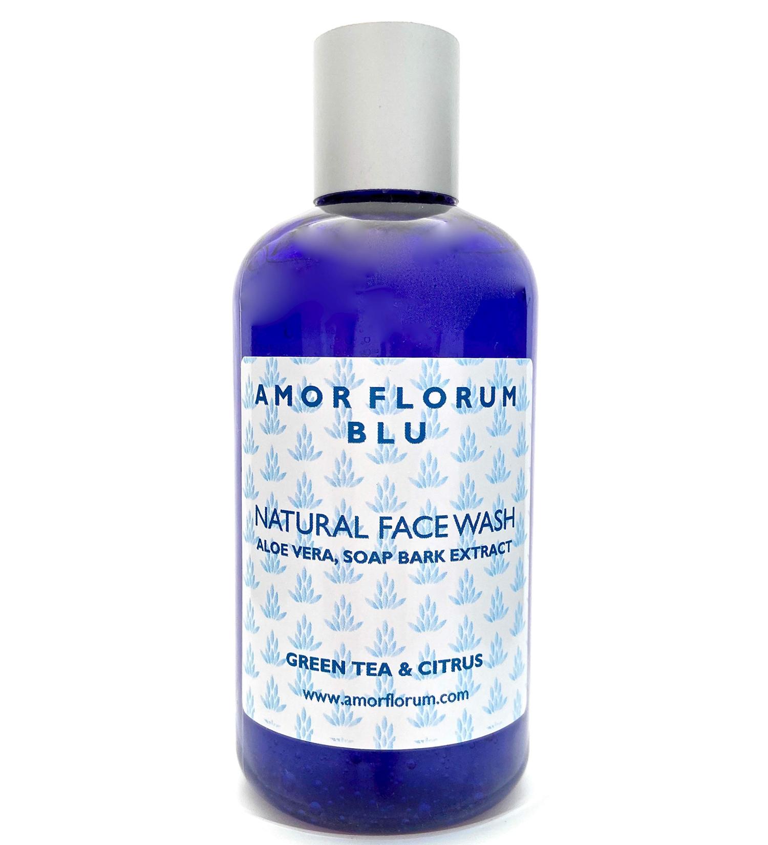 99% Natural FACIAL SOAP GEL - With ALOE VERA GREEN TEA & CITRUS - 250ml - by AMOR FLORUM BLU. Sulfate Free Paraben Free. Gently Cleanses. PH 5.5 for Sensitive Skin. Concentrated. - Buy Online on GoSupps.com
