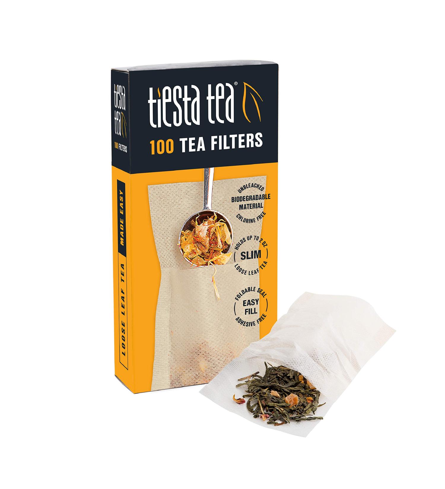 Tiesta Tea - 100 Count Disposable Loose Leaf Tea Filters | Eco-Friendly, Unbleached Paper Infusers for Hot & Iced Tea - Buy Online on GoSupps.com