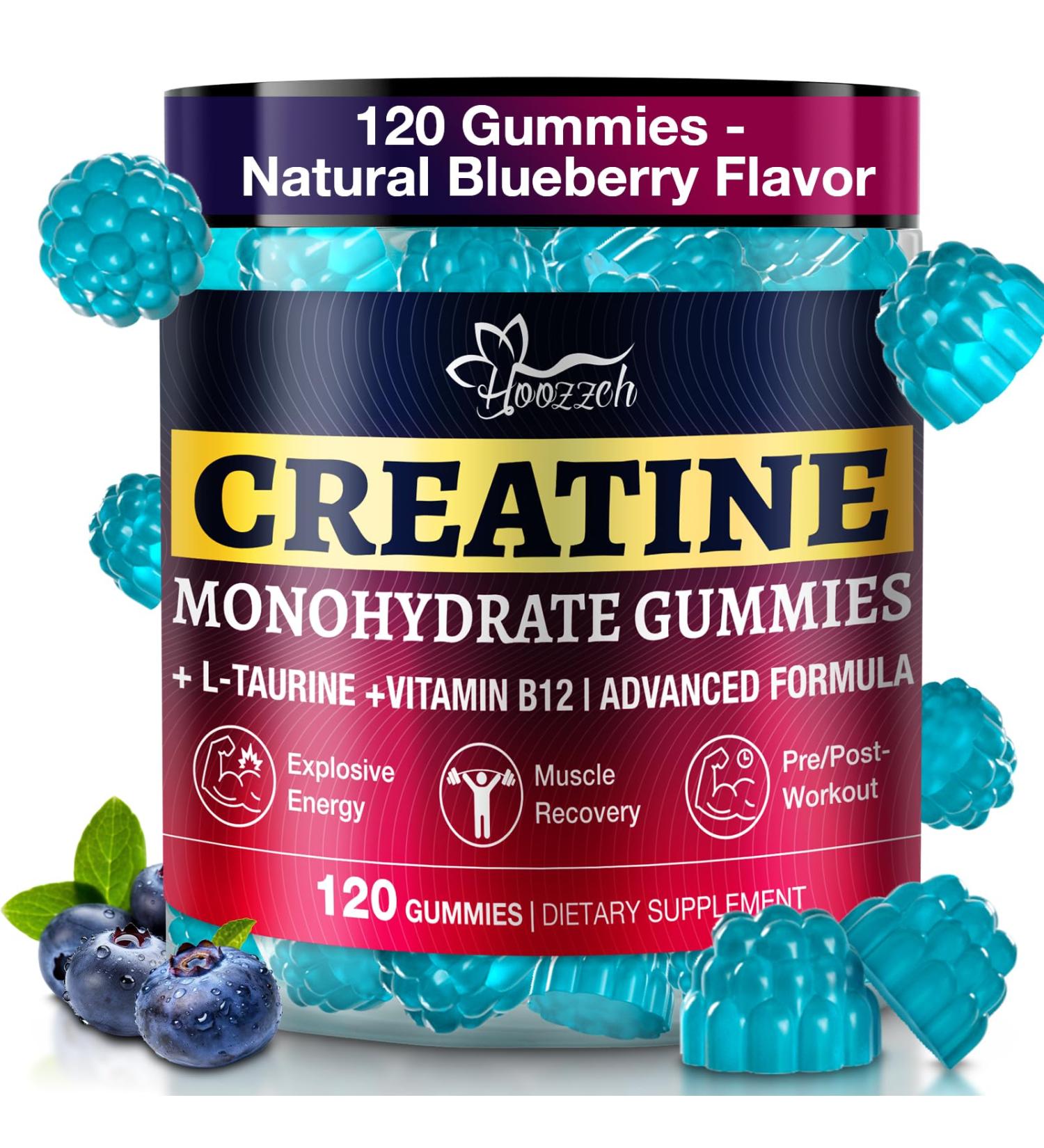 Creatine Gummies for Men & Women, Blueberry Creatine Monohydrate Gummies, Gluten Free, Vegan Friendly, 120 Count Blueberry 120 Count (Pack of 1) - Buy Online on GoSupps.com