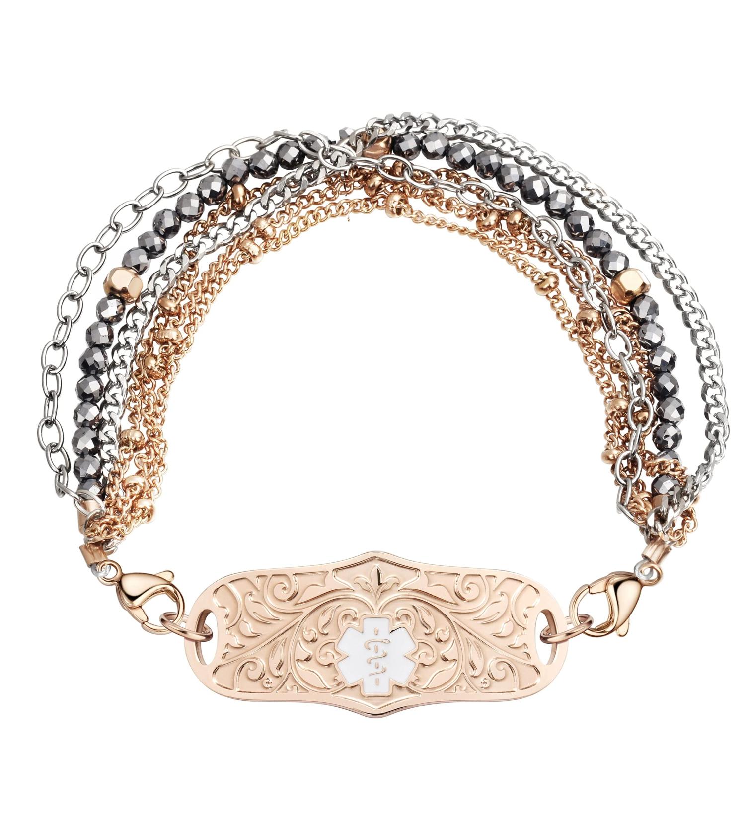 Custom Medical Alert Bracelets for Women | Personalized Emergency ID Jewelry | Allergy & Medical ID Bracelets 6.0-9.0 Inches - Buy Online on GoSupps.com