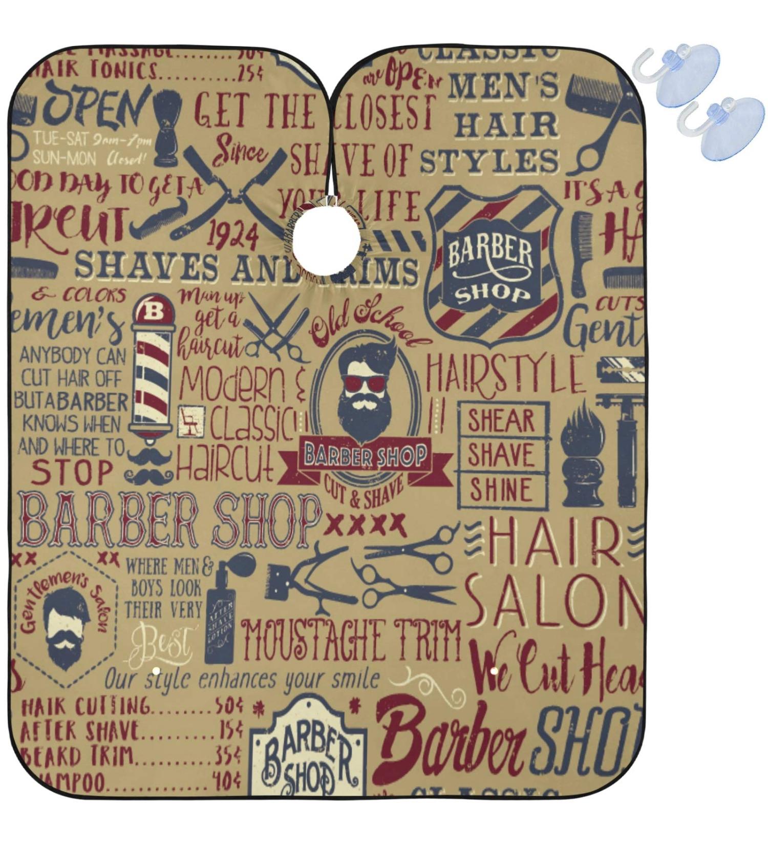 Visesunny Vintage Barber Cape - Anti-Static Water-Resistant Hair Cutting & Beard Shaving Bib - Adjustable Snap Professional Salon Cape for Hairdressers - Buy Online on GoSupps.com