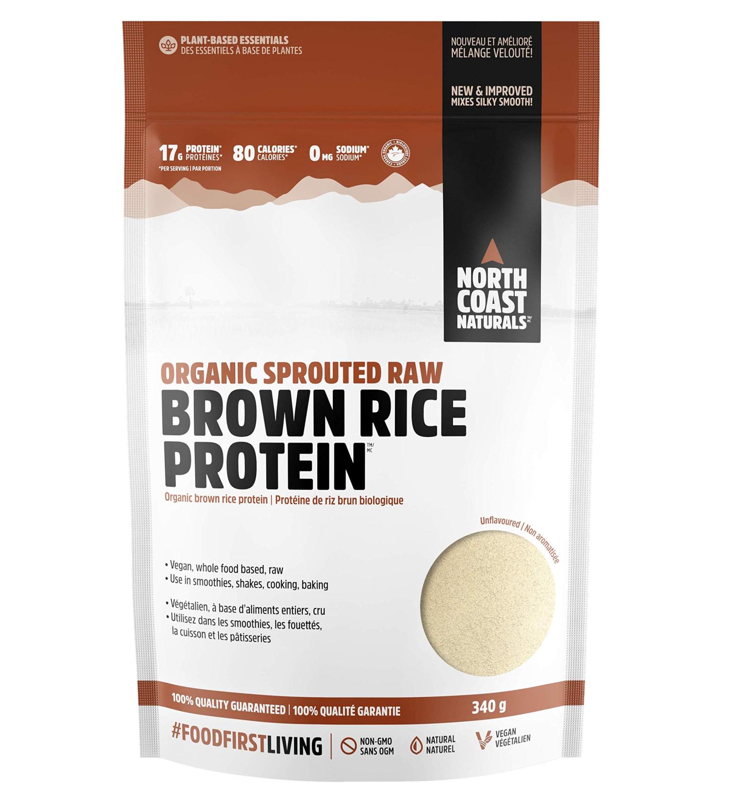 North Coast Naturals Organic Sprouted Raw Brown Rice Protein 340g | Vegan Friendly Protein Powder - Buy Online on GoSupps.com