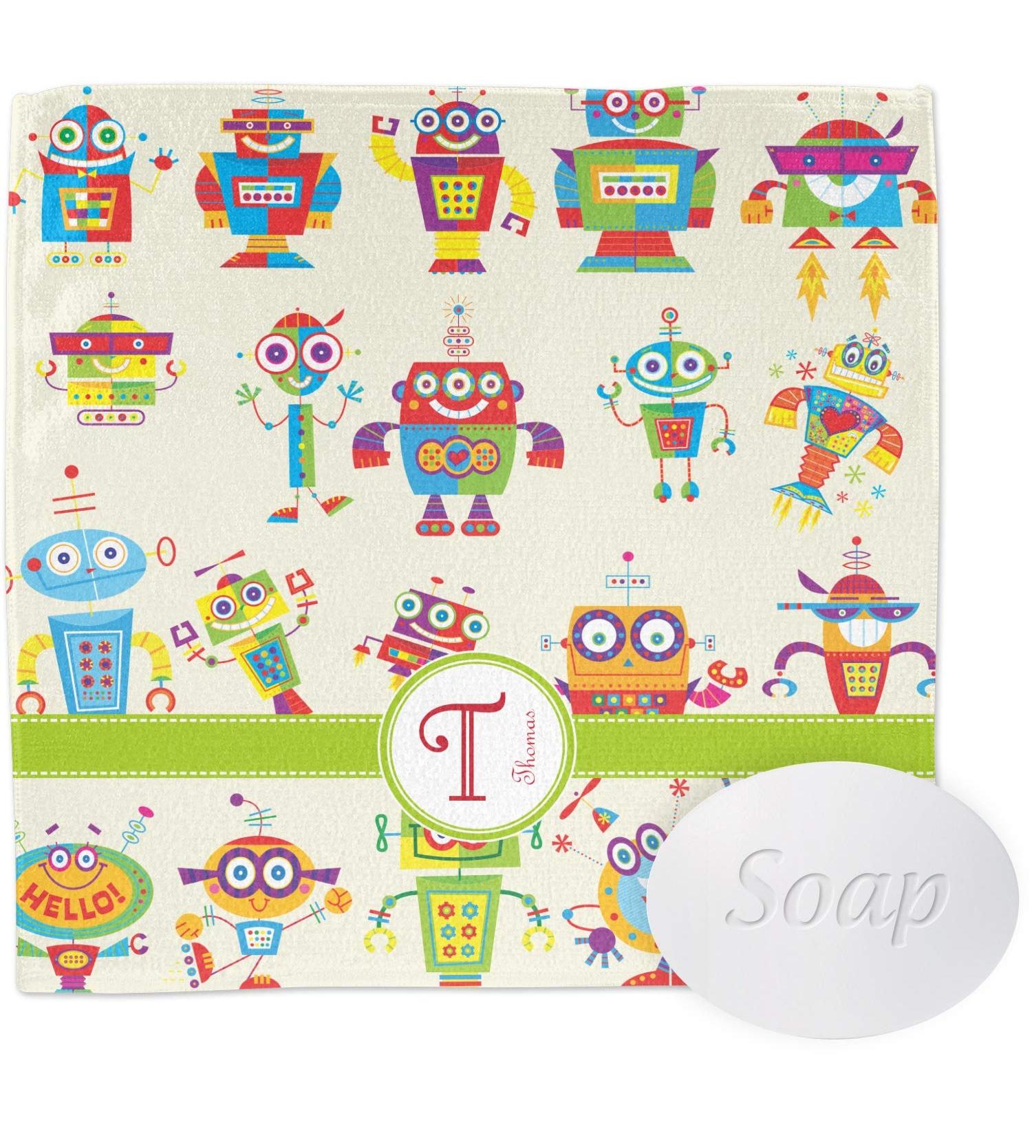 YouCustomizeIt Personalized Rocking Robots Washcloth
