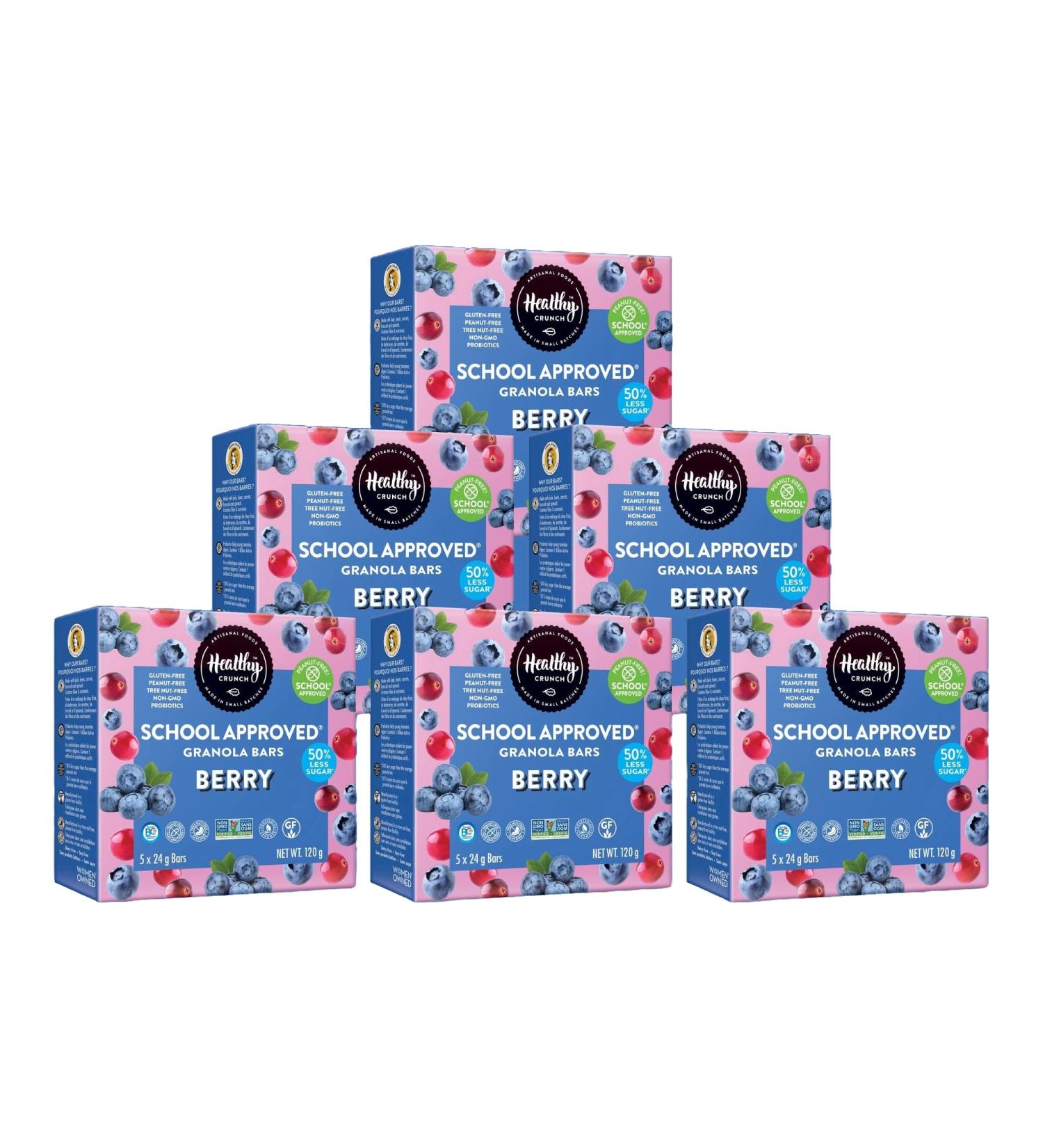 Healthy Crunch Granola Bars Berry Flavor - 6 Units x 120 Grams - Sweet and Salty Snack Bars for Adults and Kids - Energy Bars in Bulk - Perfect Food Snacks for On-the-Go - Healthy Snack Food Option - Buy Online on GoSupps.com