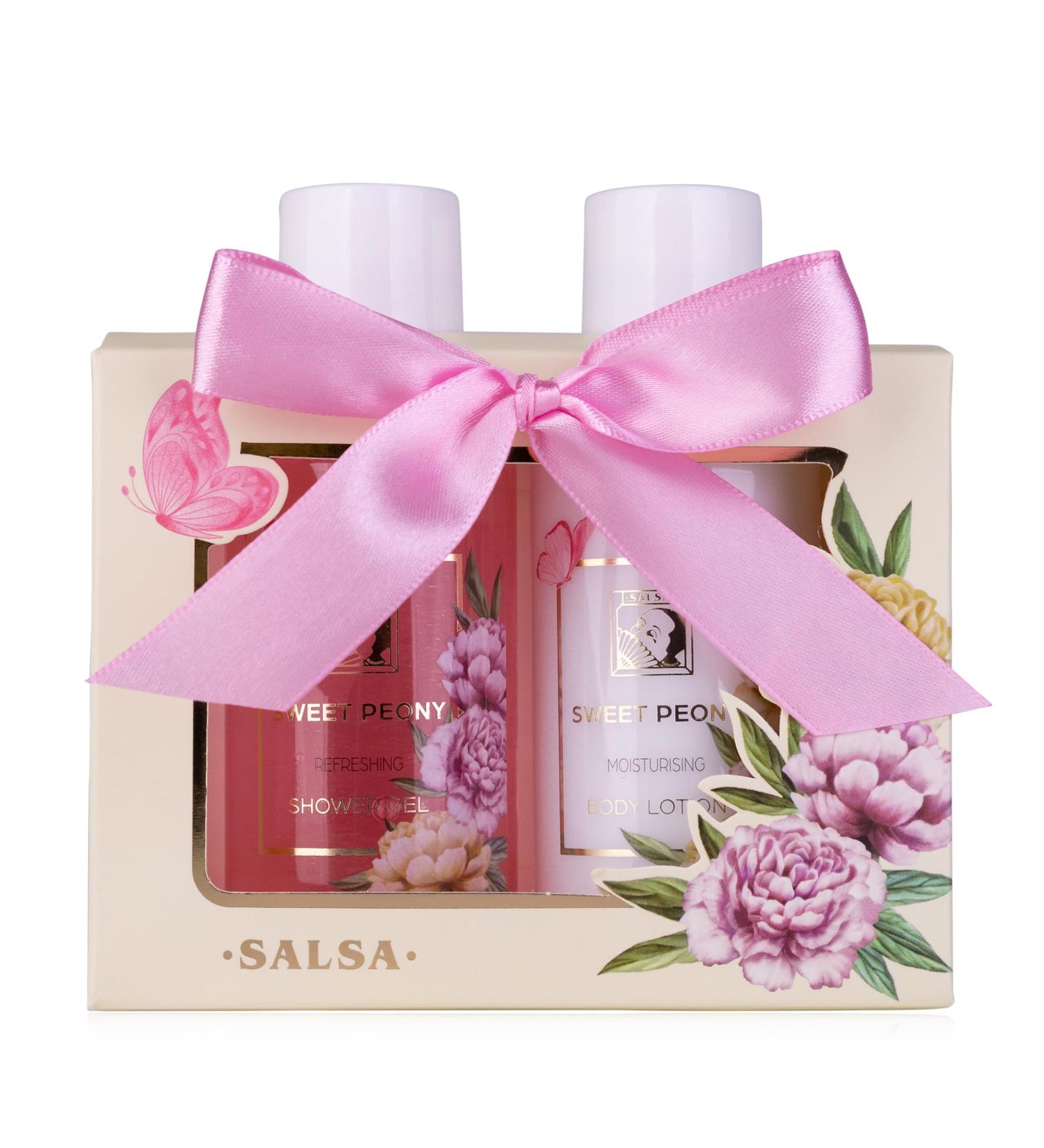 Accentra Sweet Peony Shower Set - Women's Gift Set in Elegant Box | Perfect for Valentine's Day Mother's Day & Christmas | 2-Part Care Set with Shower Gel & Body Lotion - Buy Online on GoSupps.com