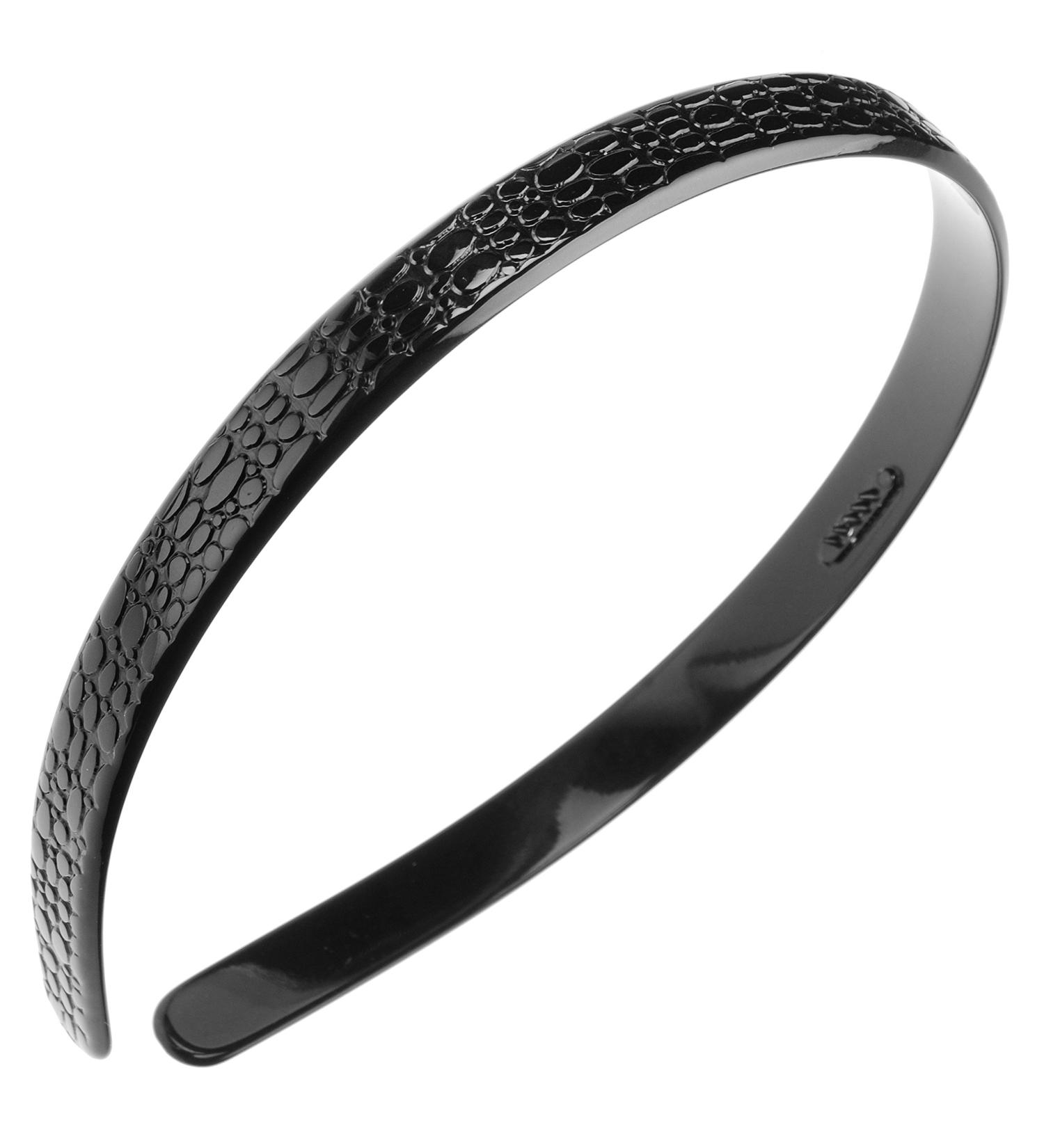 France Luxe 1/2 Ultracomfort Headband - Embossed Croc Black