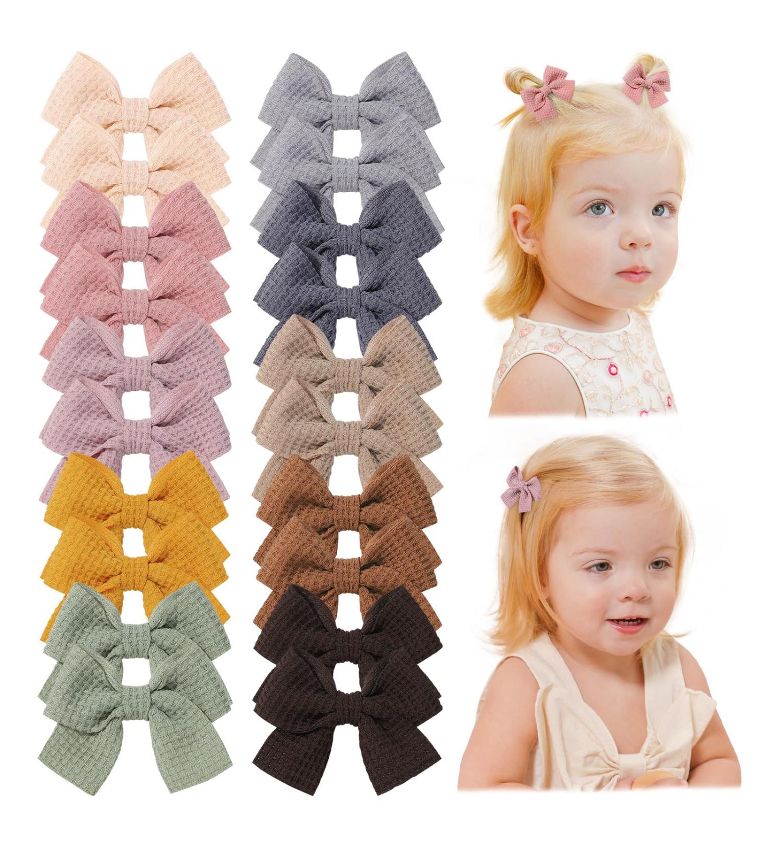 Jollybows 20-Piece Baby Girls Hair Clips & Loops - Colorful Hair Accessories for Kids & Teens (2 inches) - Buy Online on GoSupps.com
