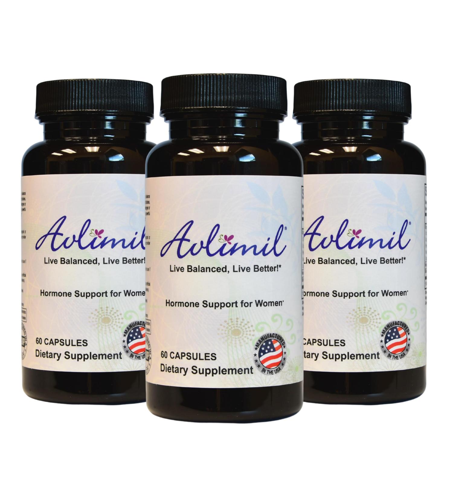 Avlimil Hormone Balance & Menopause Relief - Mood Swings Hot Flashes Night Sweats | 3-Month Supply with Isoflavones Black Cohosh & More - Buy Online on GoSupps.com